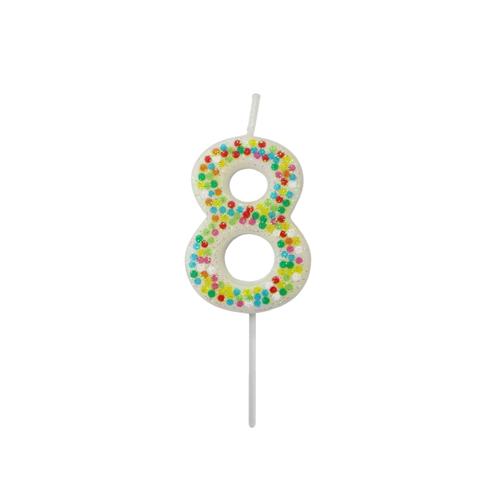Bougie d’anniversaire en forme de chiffre avec confettis de Celebrate It