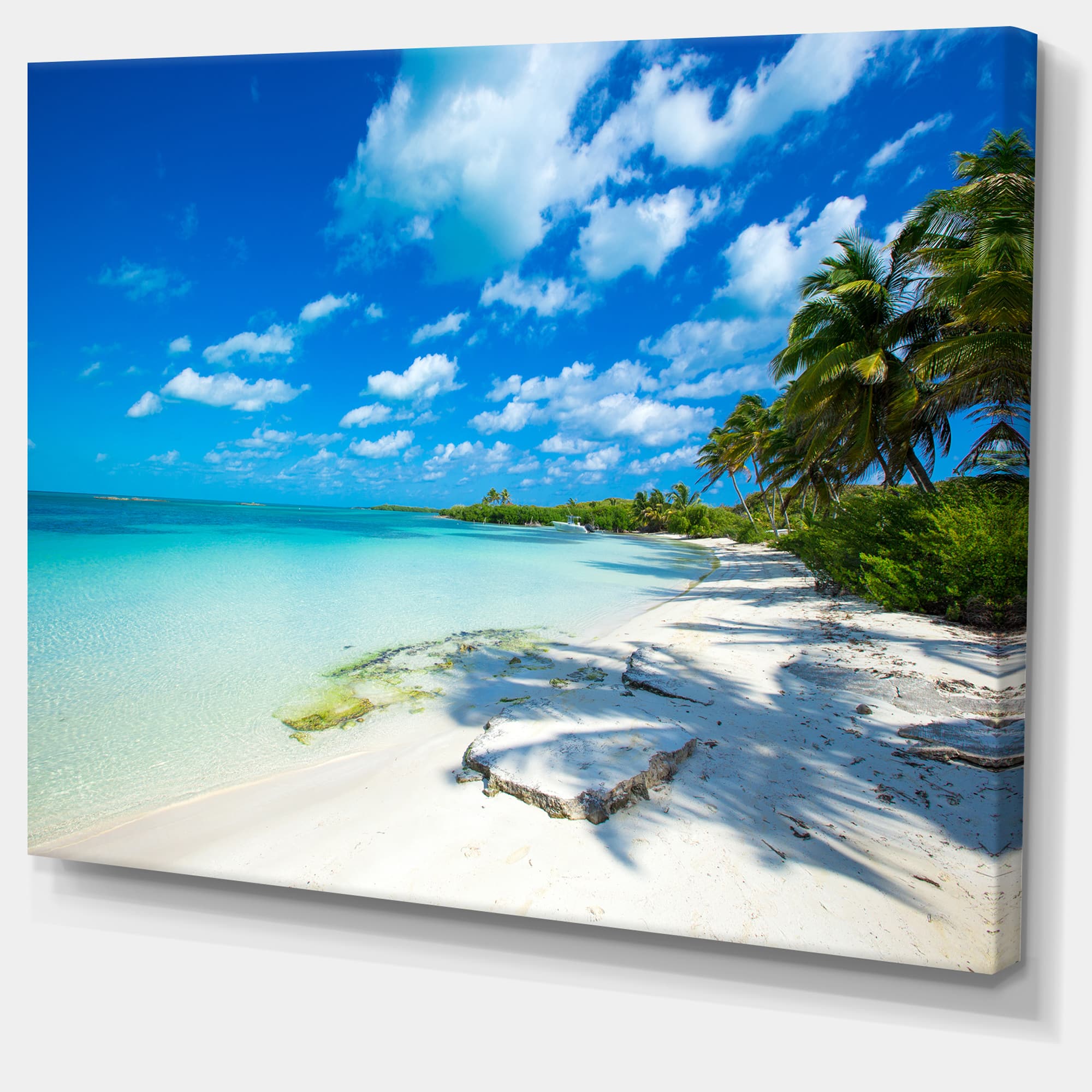 Designart - Tropical Beach with Palm Shadows