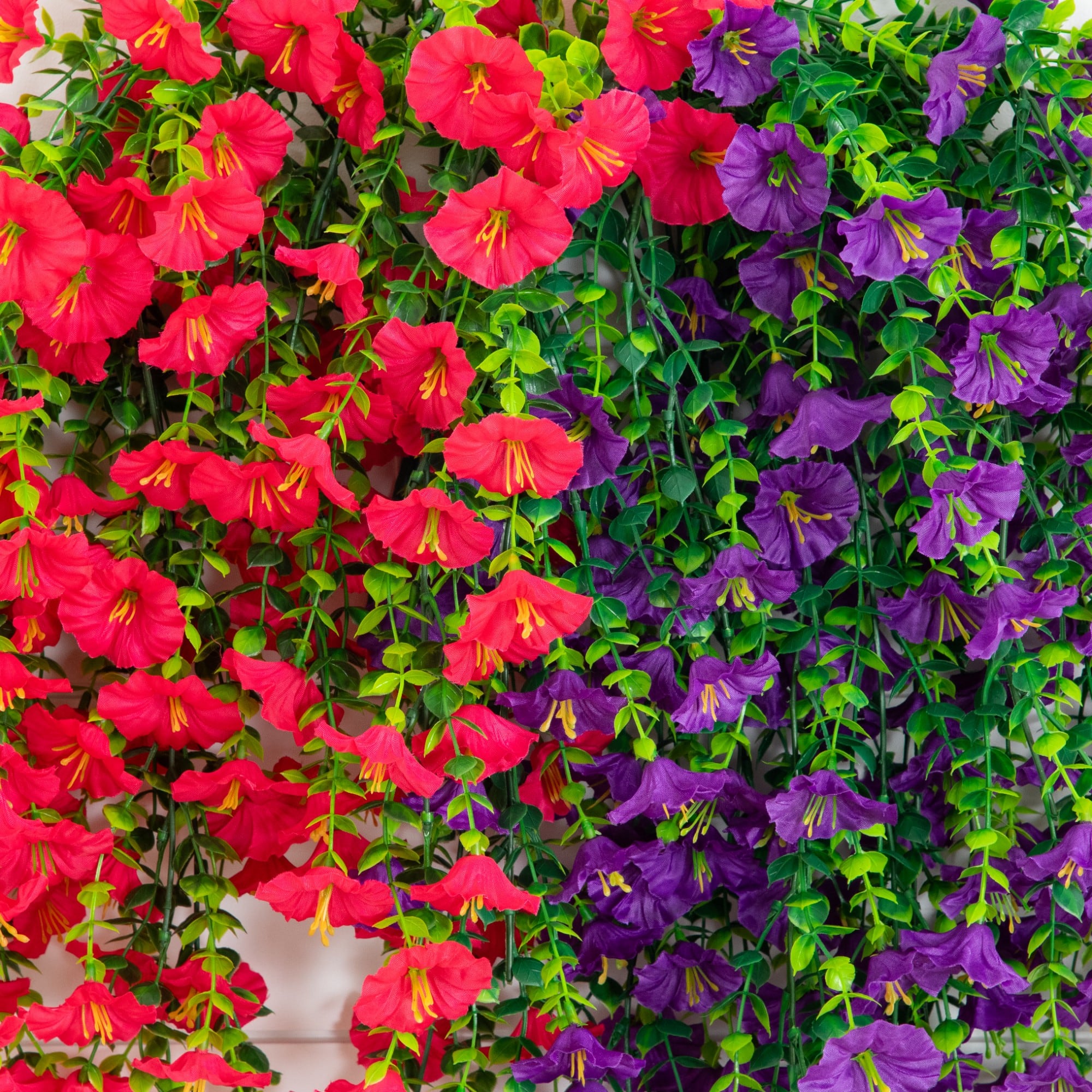 30" UV Resistant Artificial Morning Glory Hanging Plants, 6ct.