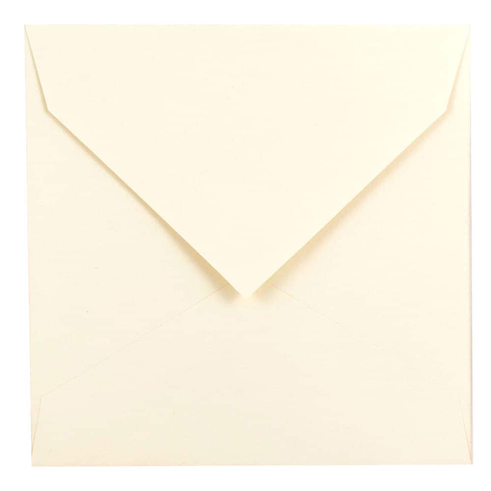 JAM Paper 7.5" x 7.5" Natural White Square Invitation Euro Flap Envelopes, 25ct.