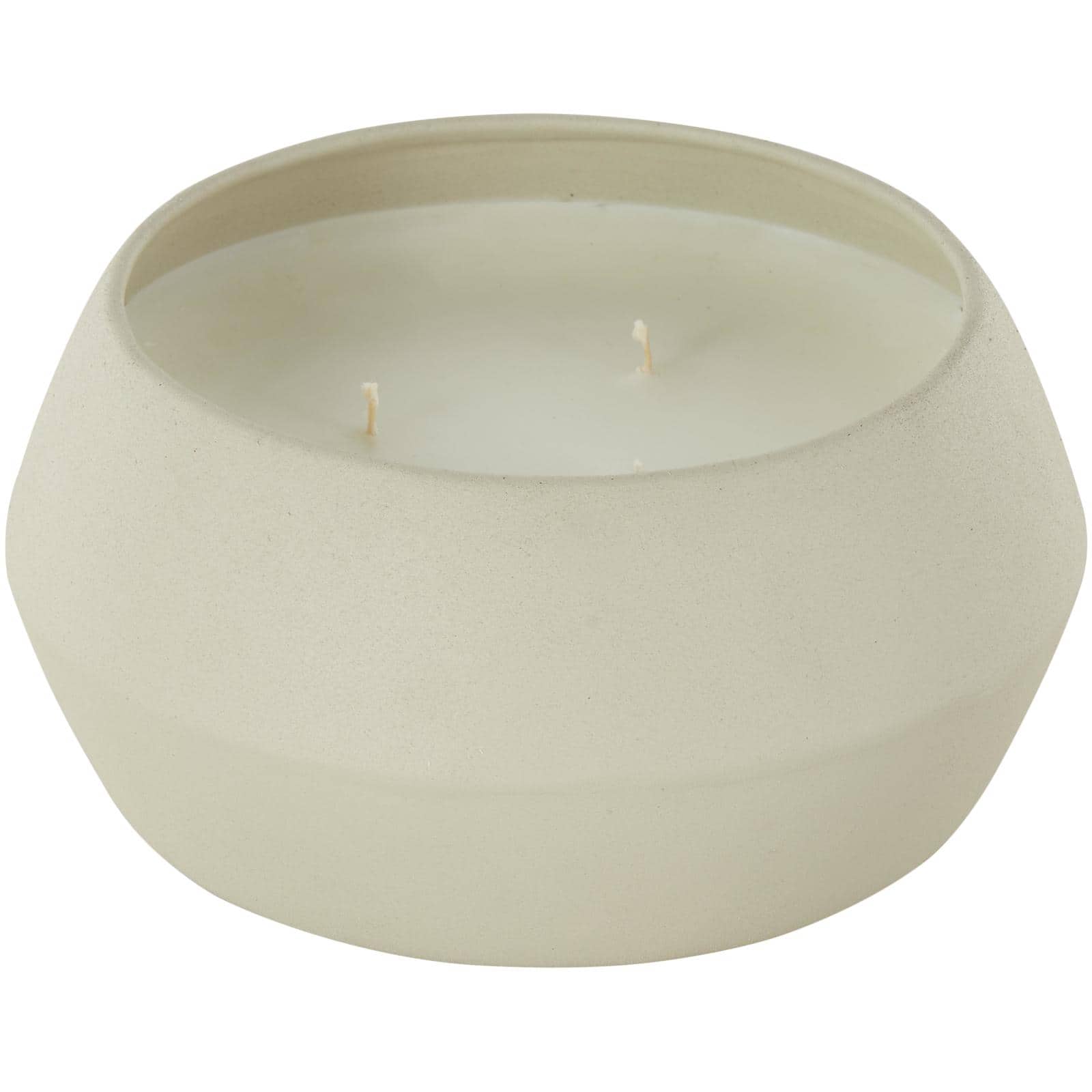 30oz. Cream 3 Wick Tangerine Splash Scented Textured Metal Candle