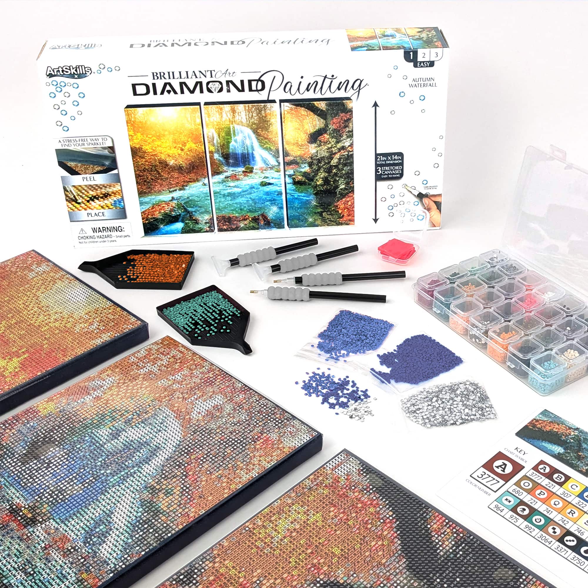 ArtSkills® Brilliant Art Autumn Waterfall Stretched Canvas Diamond Painting Kit