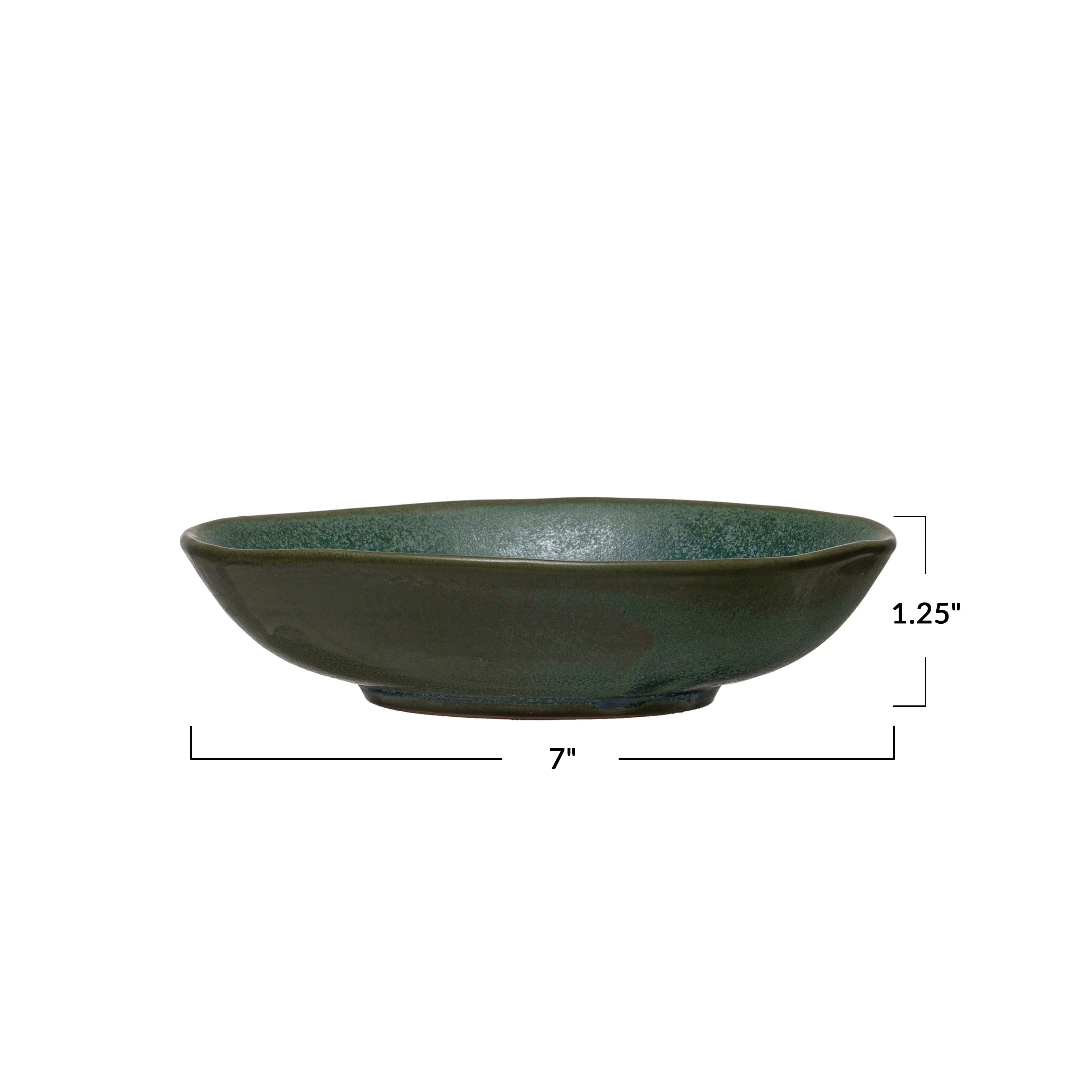 Hello Honey® Matte Green Reactive Glaze Stoneware Serving Bowl Set