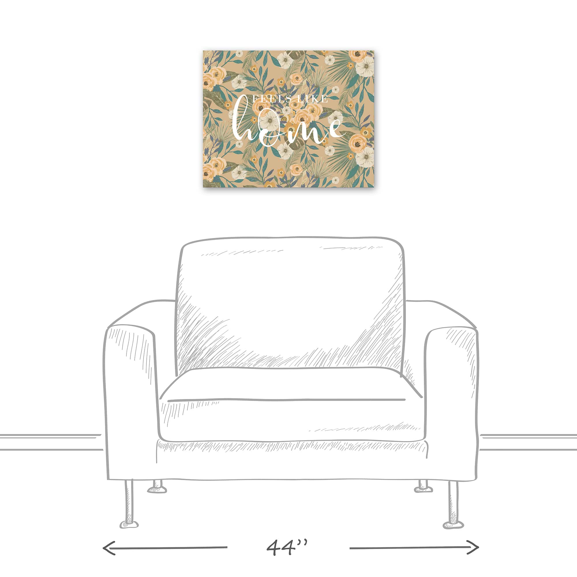 Feels Like Home Tropical Floral Canvas Wall Art