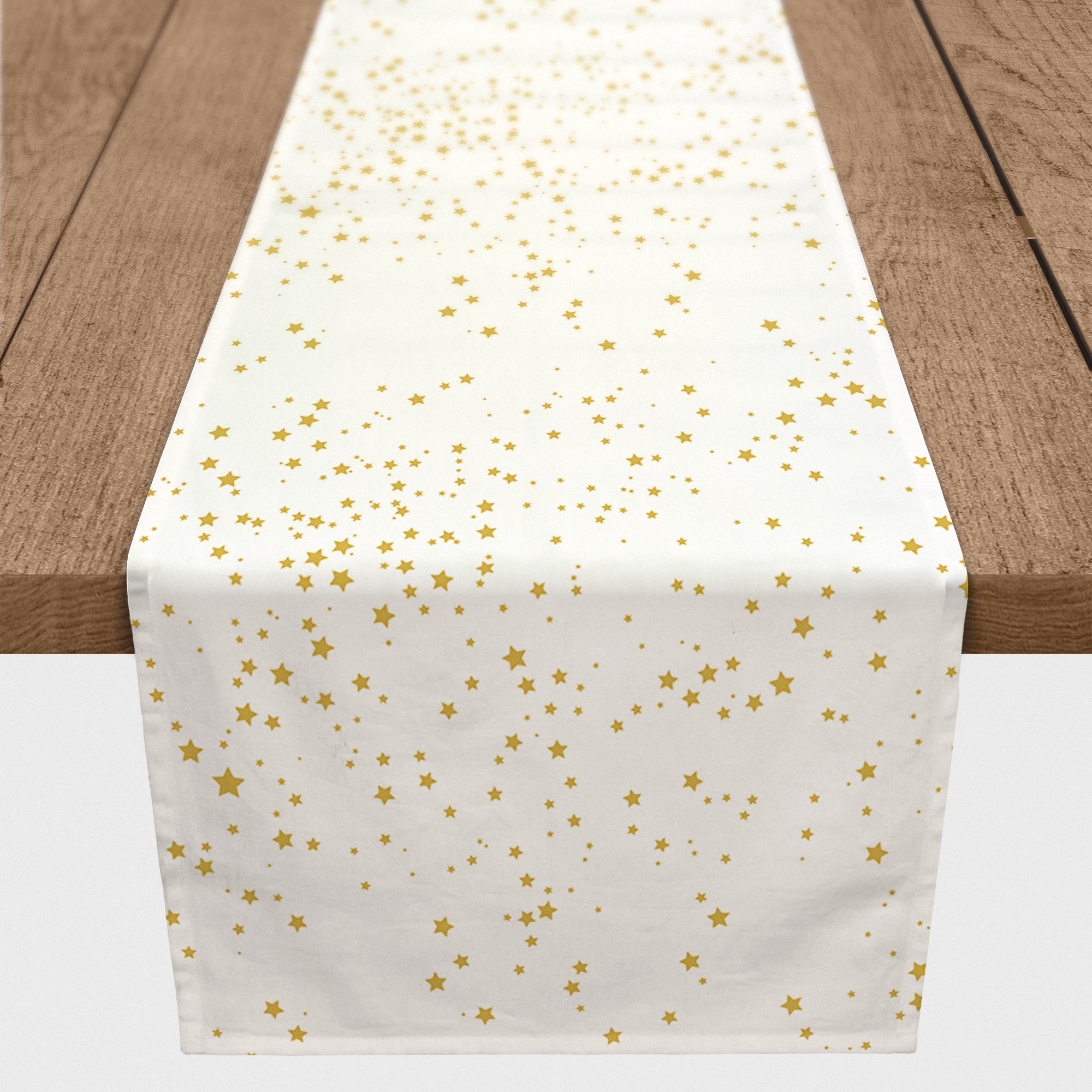 90" White & Gold Stars Table Runner