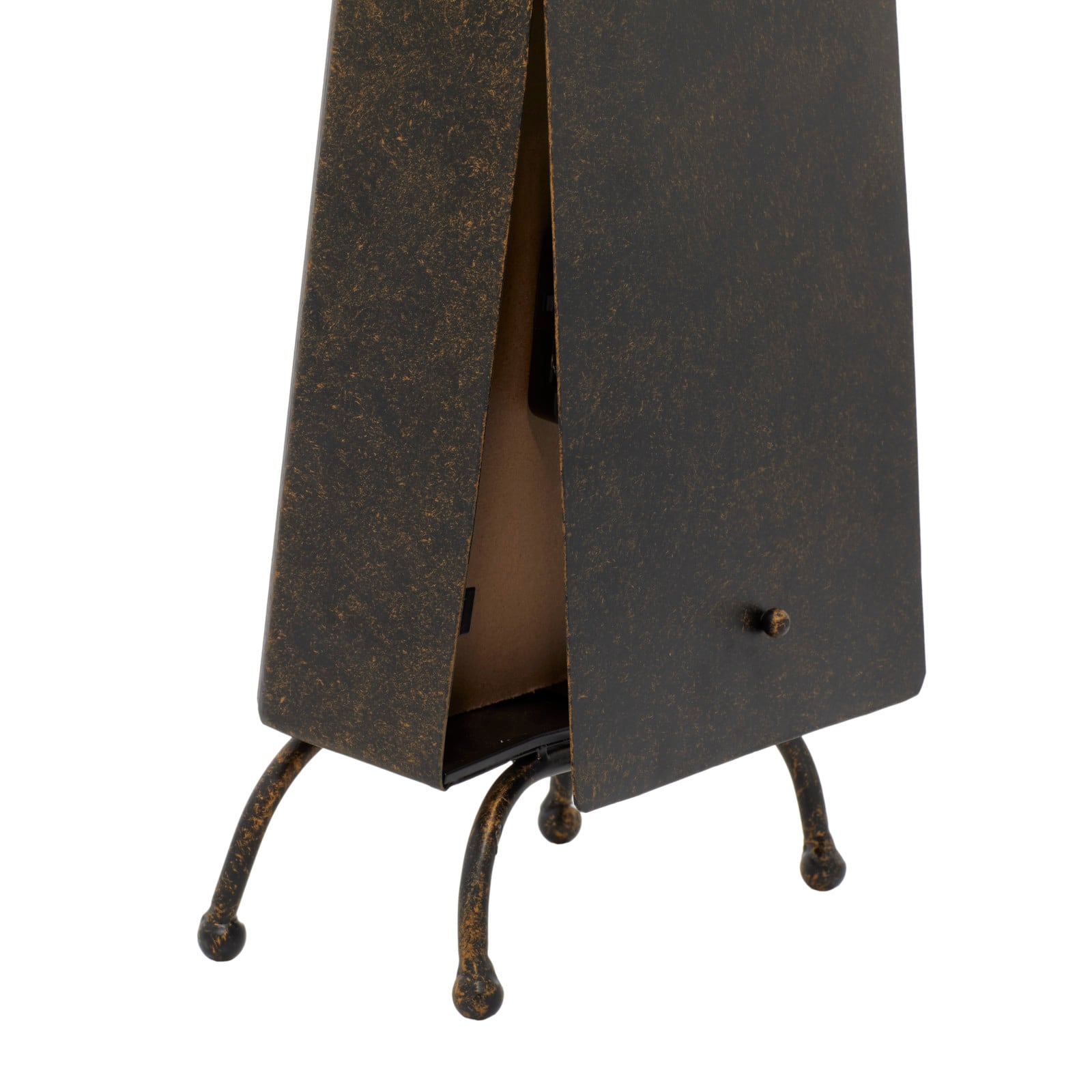Brass Metal Rustic Clock, 14" x 8" x 4"