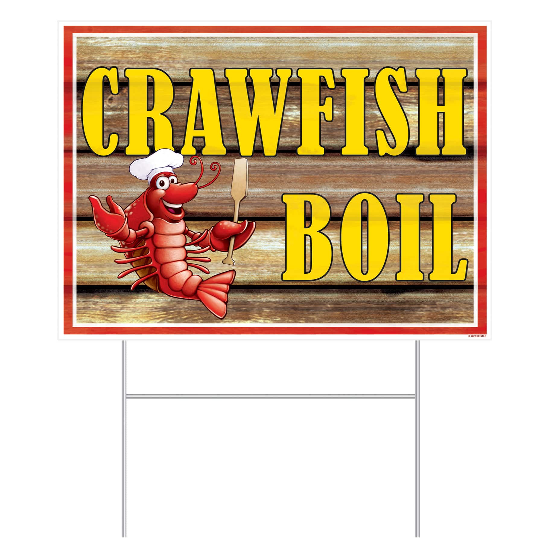 Beistle 11.5" x 15.5" Crawfish Boil Plastic Yard Sign