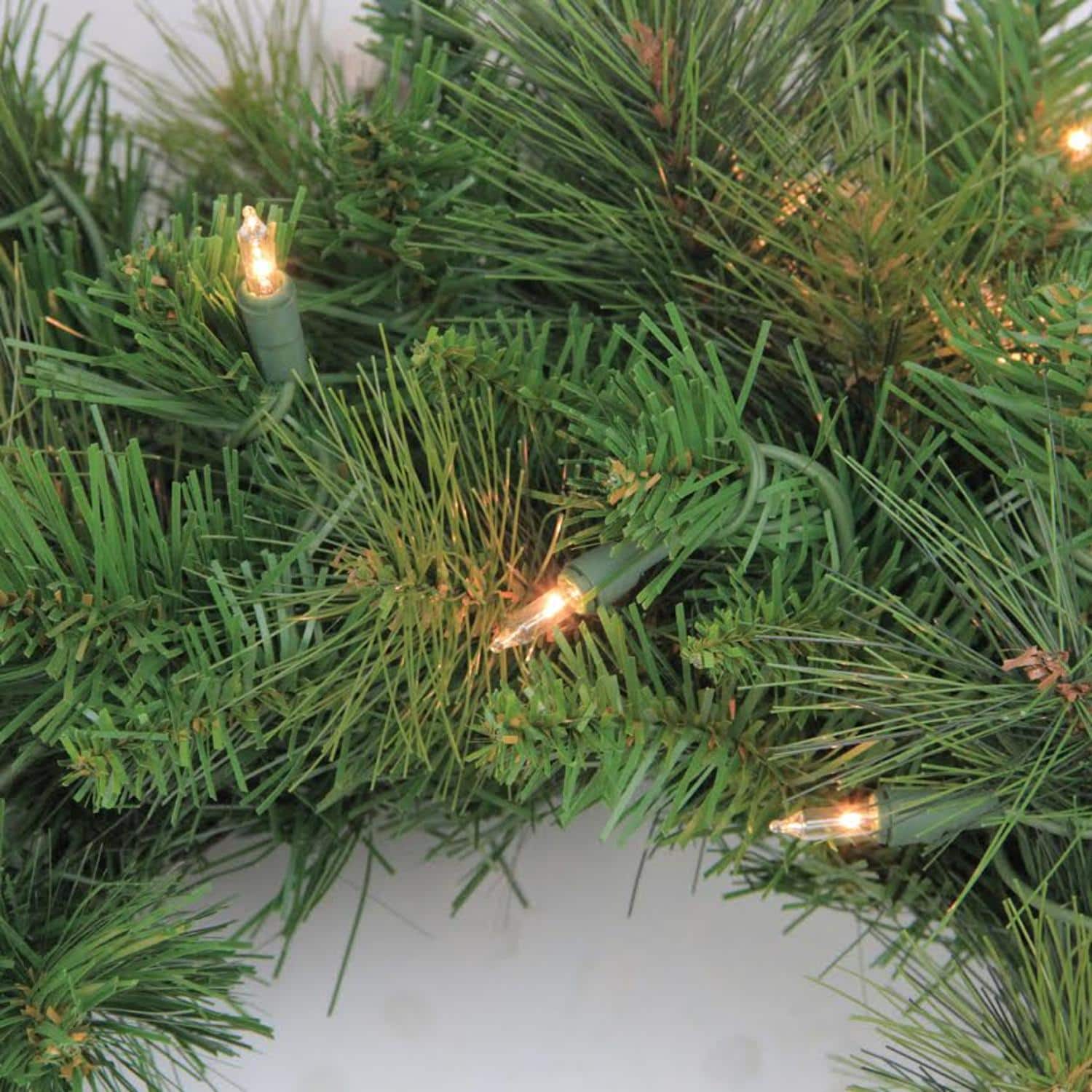 36" Pre-Lit Canyon Pine Artificial Wreath with Clear Lights