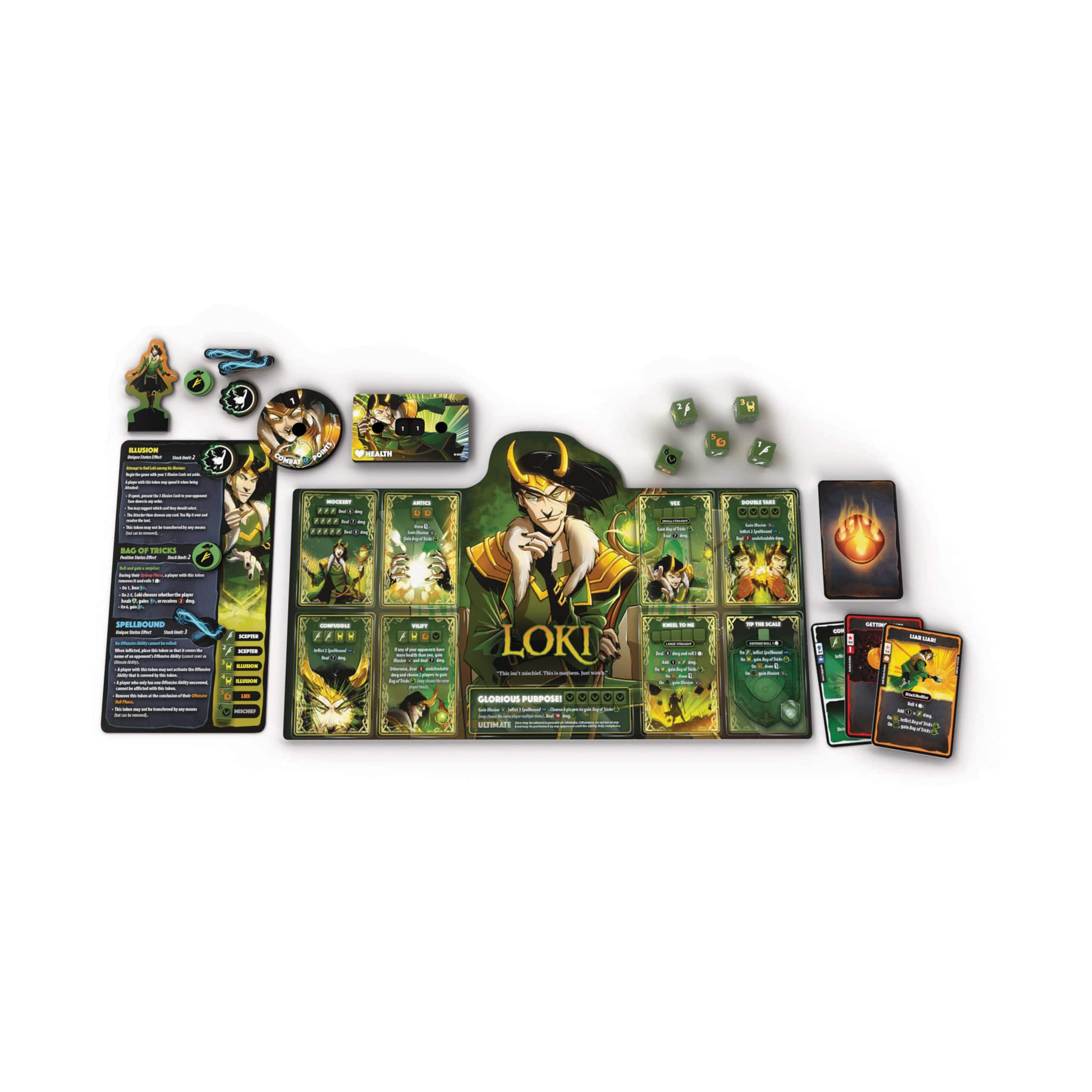 Marvel Dice Throne 4-Hero Box: Scarlet Witch, Thor, Loki, Spider-Man