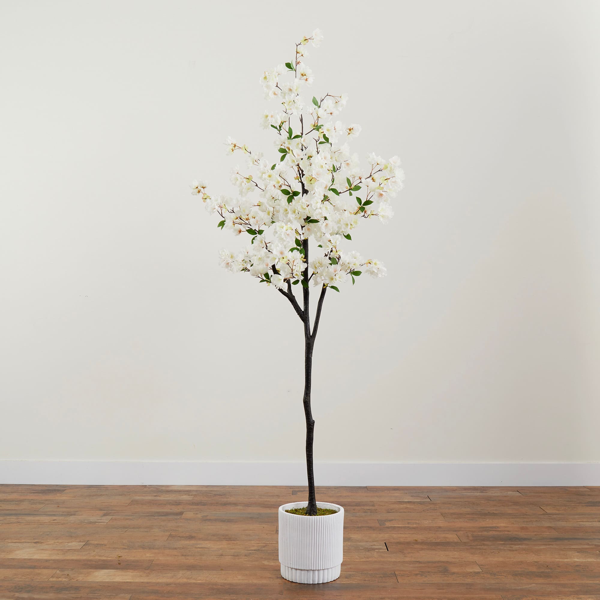 6ft. Artificial Cherry Blossom Tree with White Decorative Planter