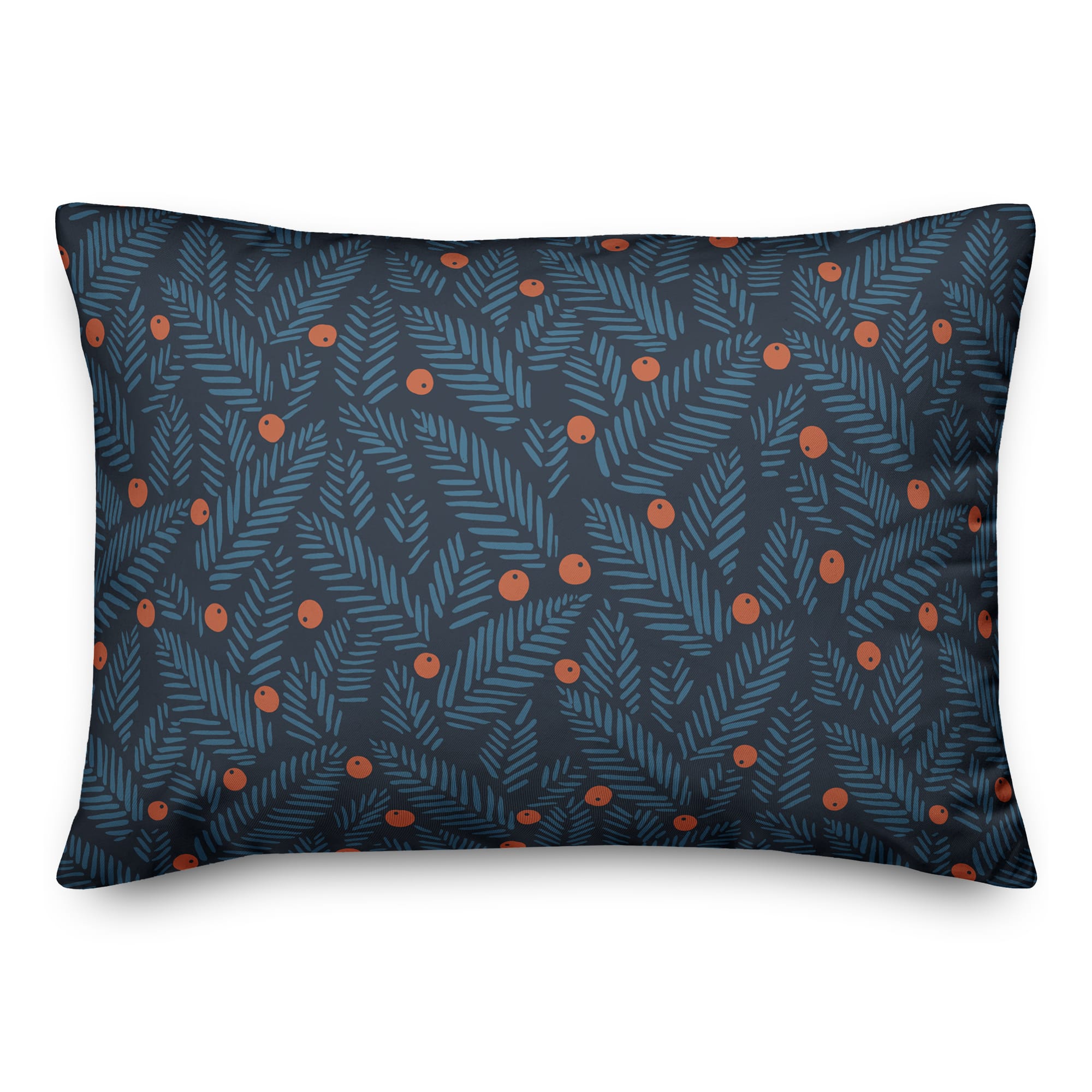 Simple Christmas Foliage Throw Pillow