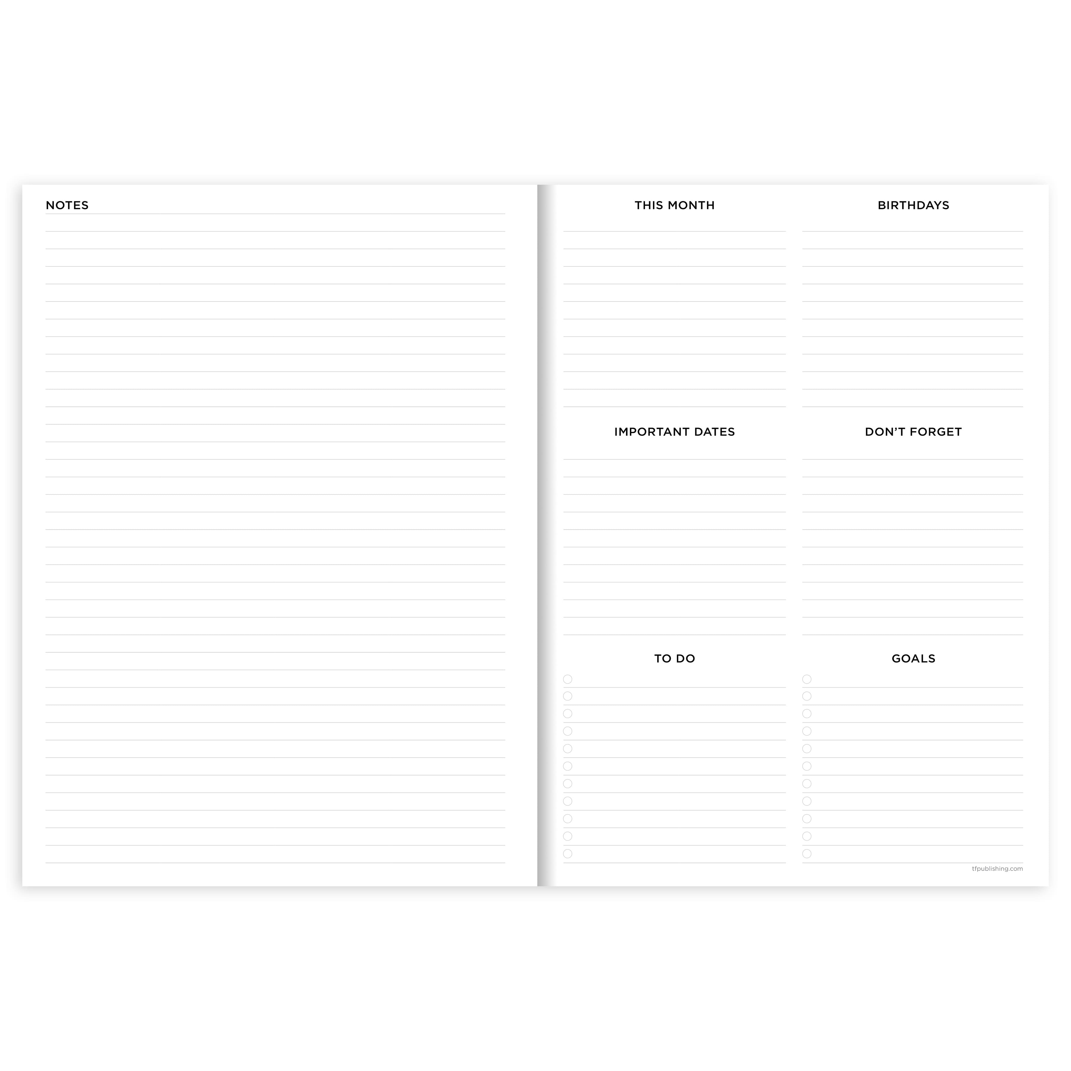 TF Publishing Medium Delicate Peach Boho Undated Monthly Planner