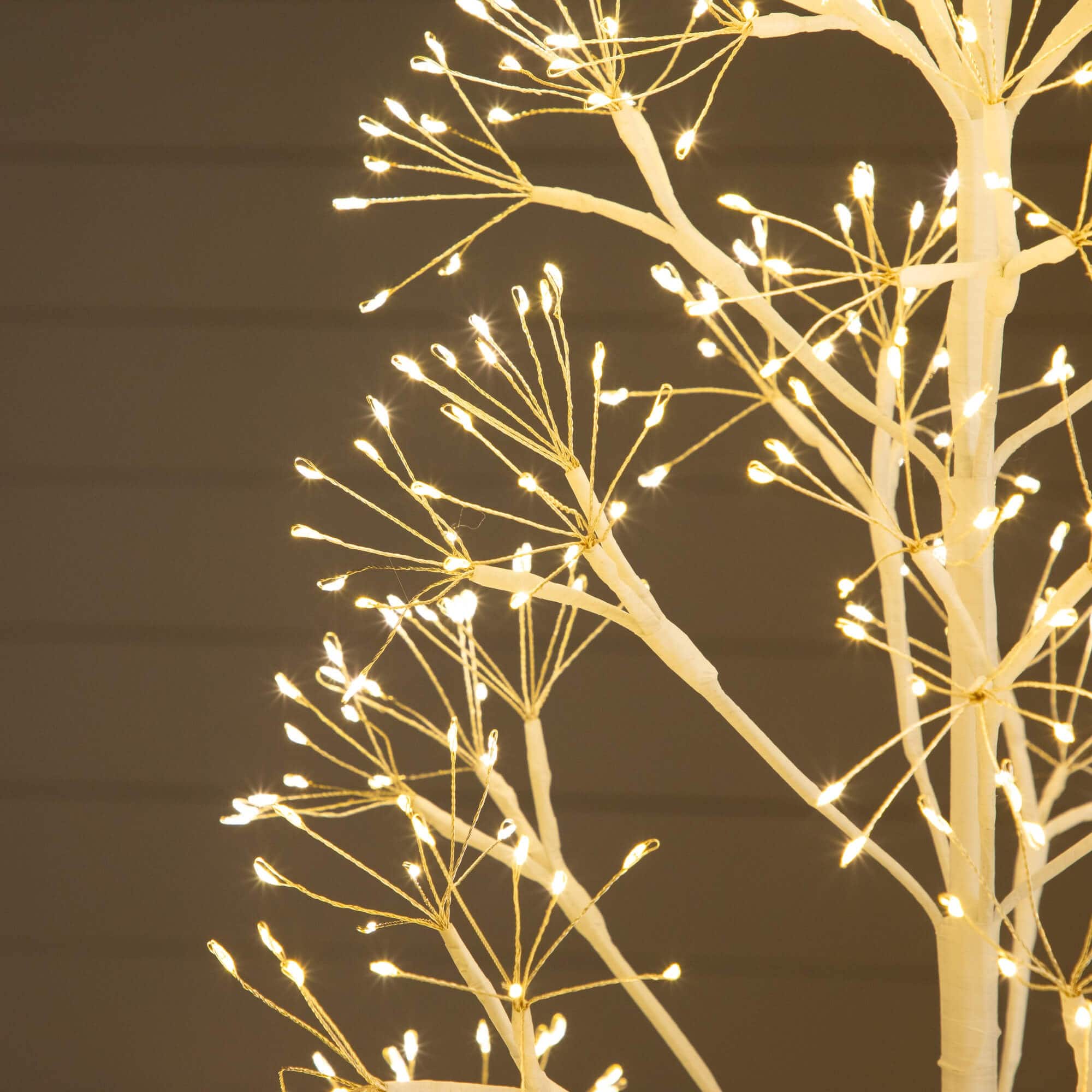 6ft. Pre-Lit Artificial White Starburst Tree, Fairy Warm White LED Lights