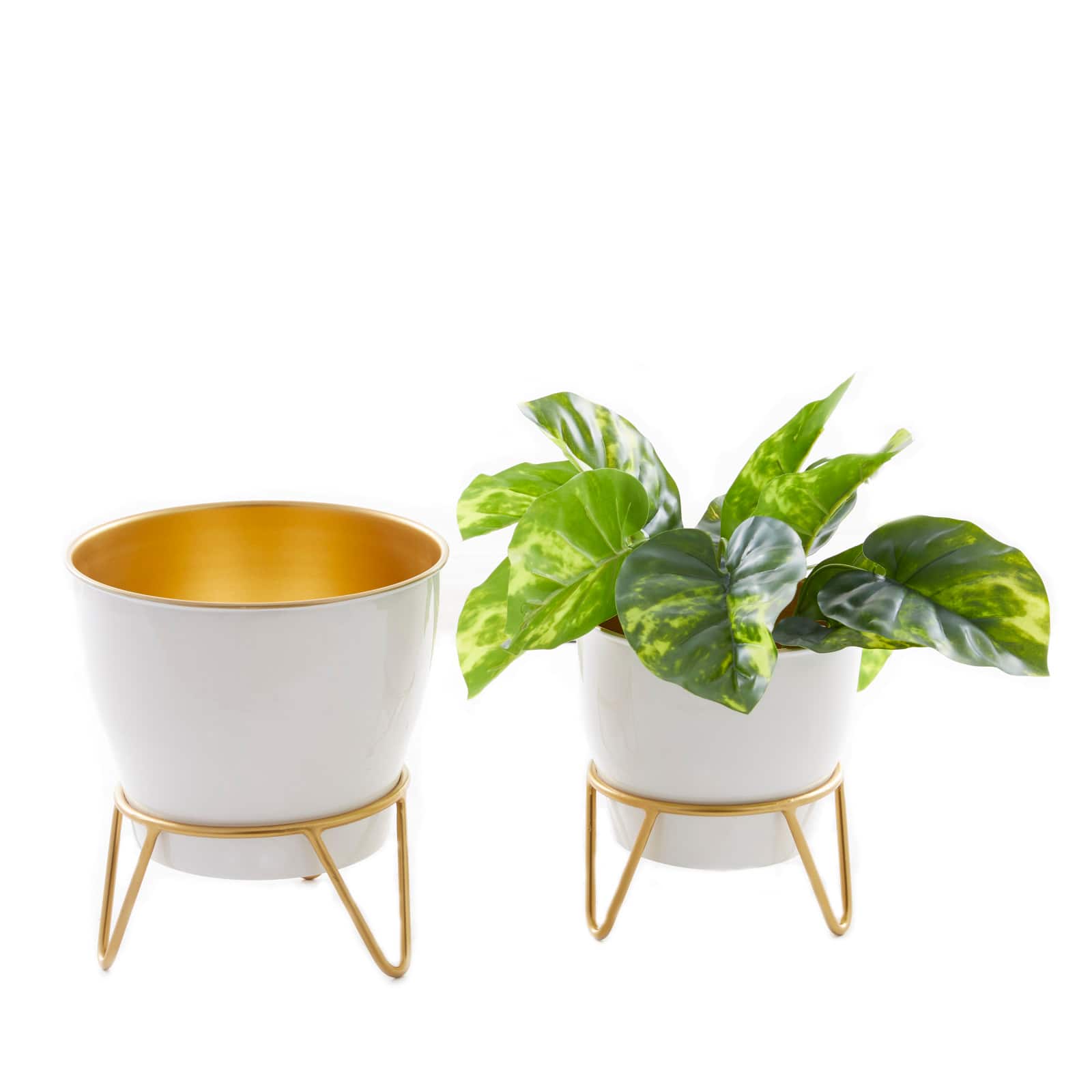 Set of 2 Iron Modern Planter