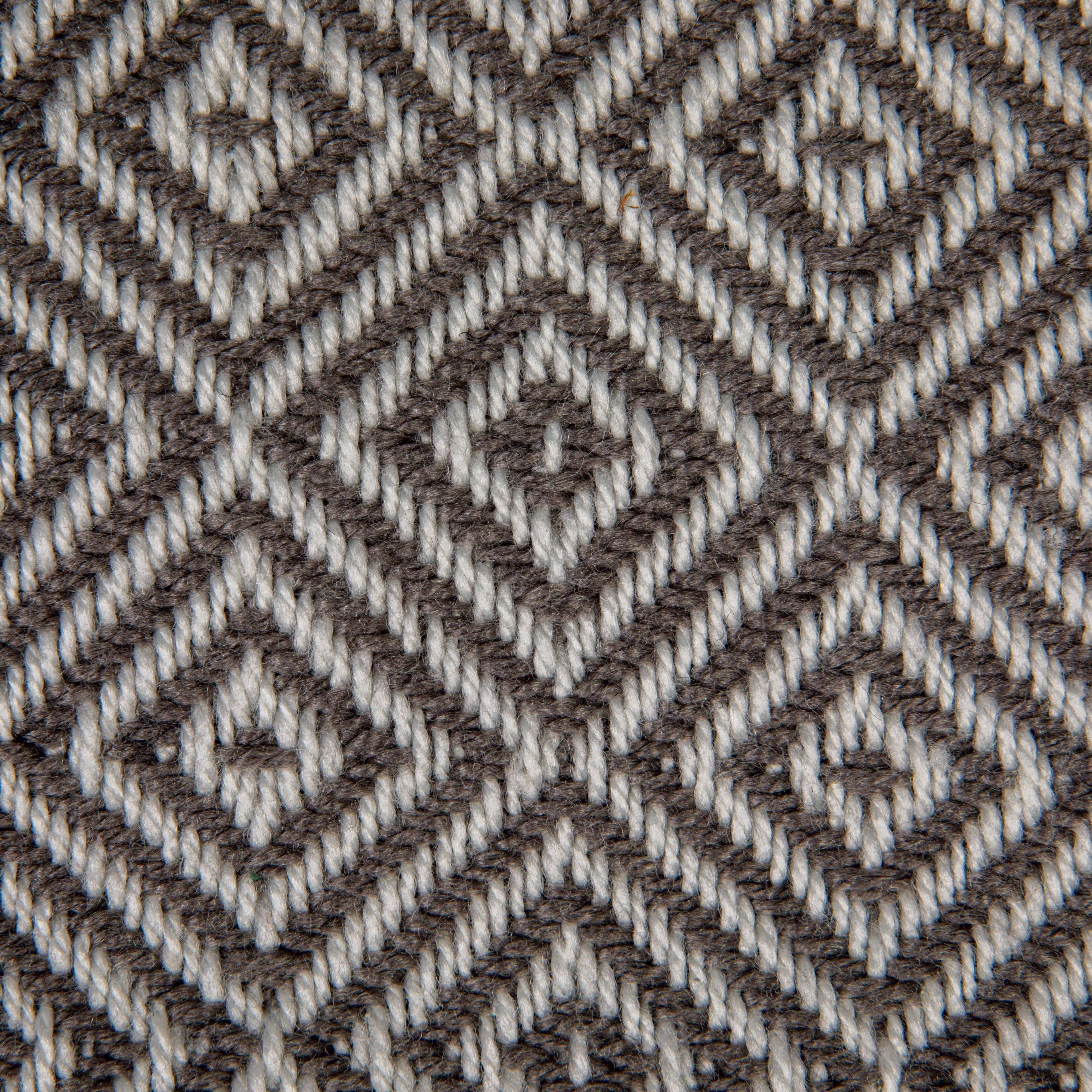 Hello Honey® Charcoal & Cream Geometric Hand-Woven Reclaimed Fabric Throw with Fringe