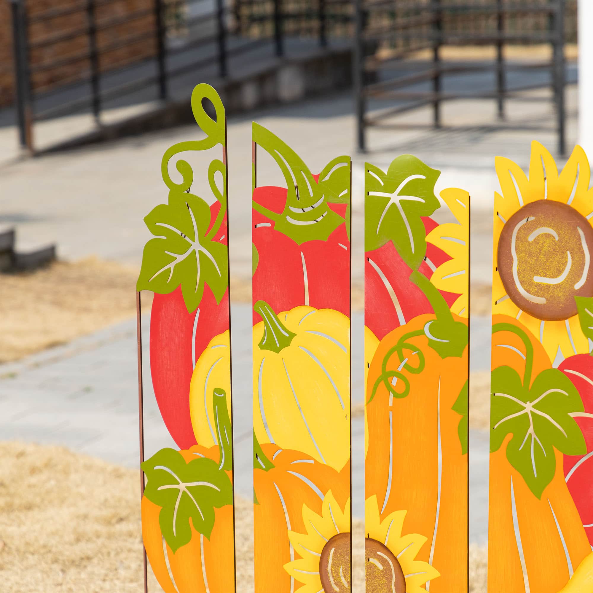 Glitzhome® 41.75" Fall Metal Pumpkin Patch Combo Yard Stake