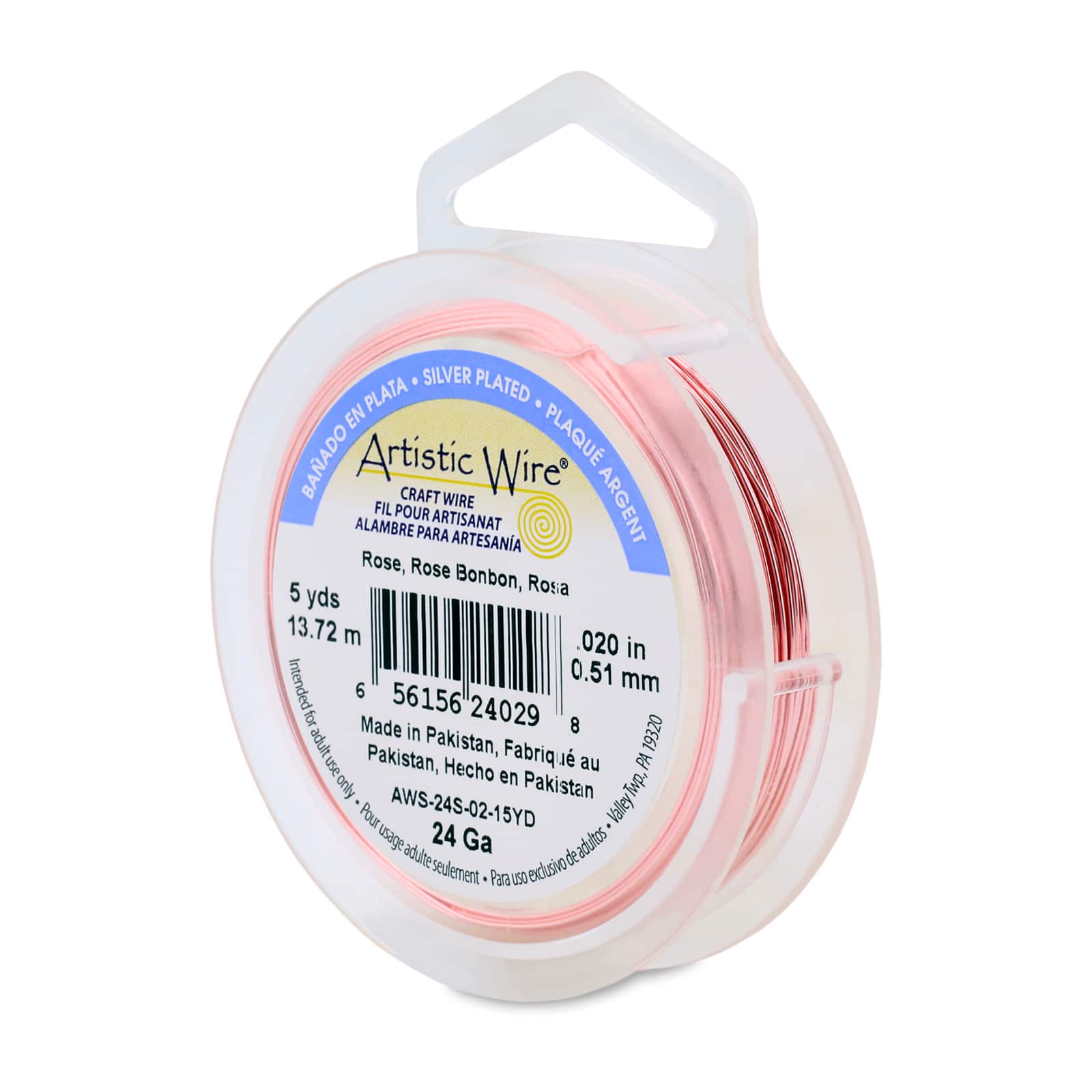 Artistic Wire® 24 Gauge Silver Plated Tarnish Resistant Colored Copper Craft Wire, 15yd.