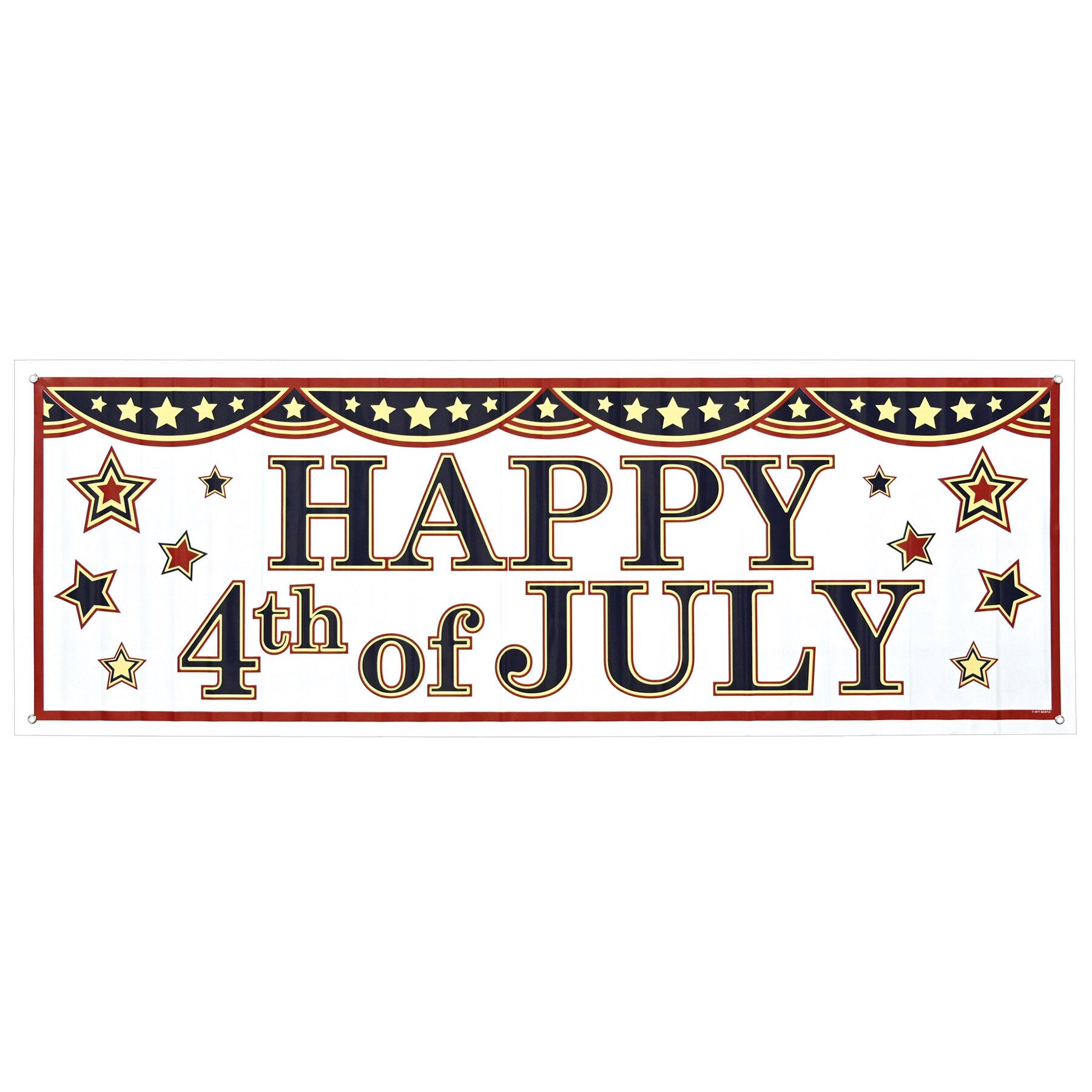 Beistle 5ft. x 21" 4th Of July Sign Banner