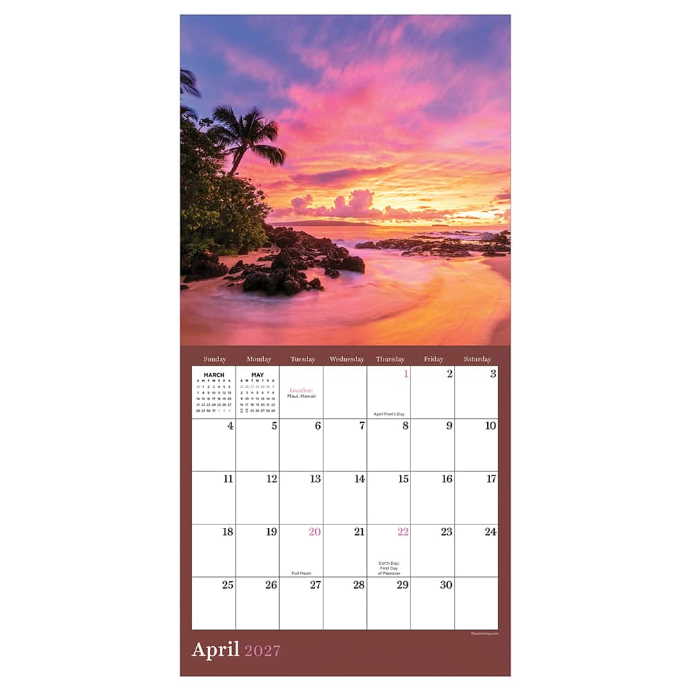 2027 Sunsets Mini Calendar