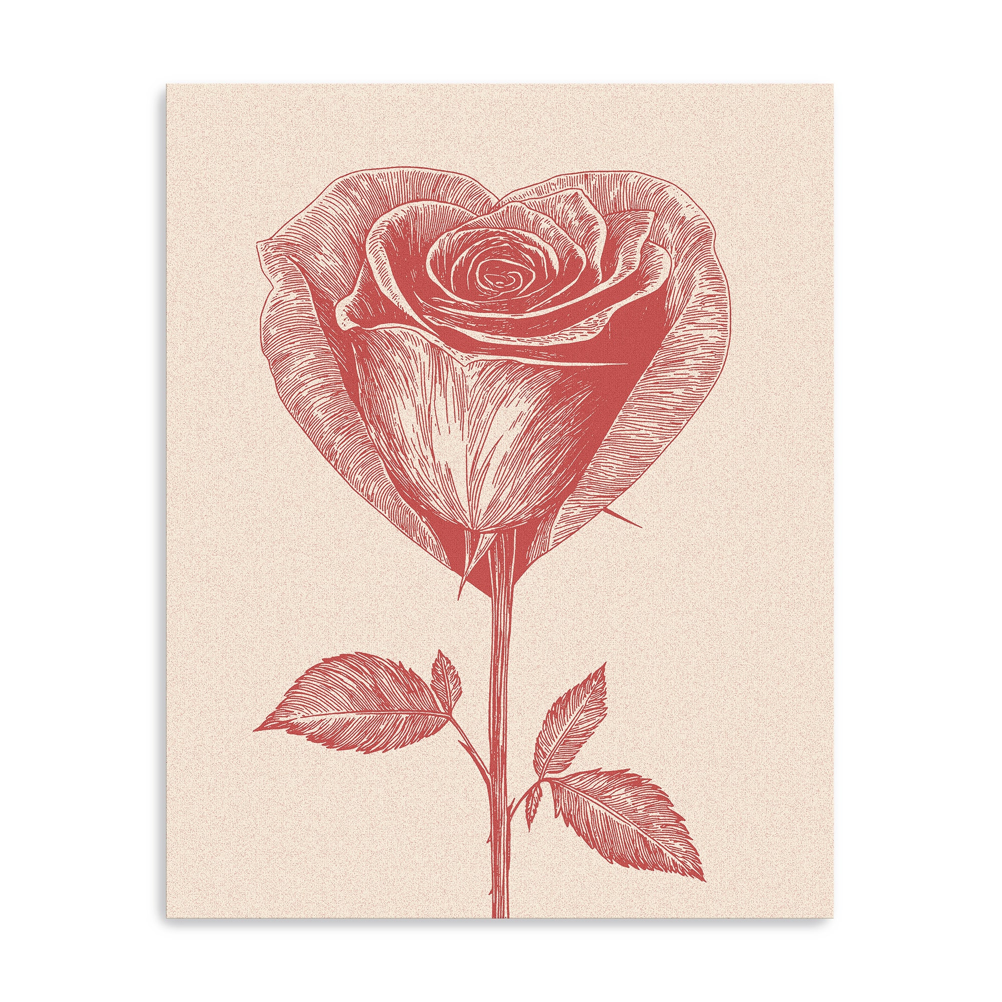 Heart Rose Canvas Giclée Art