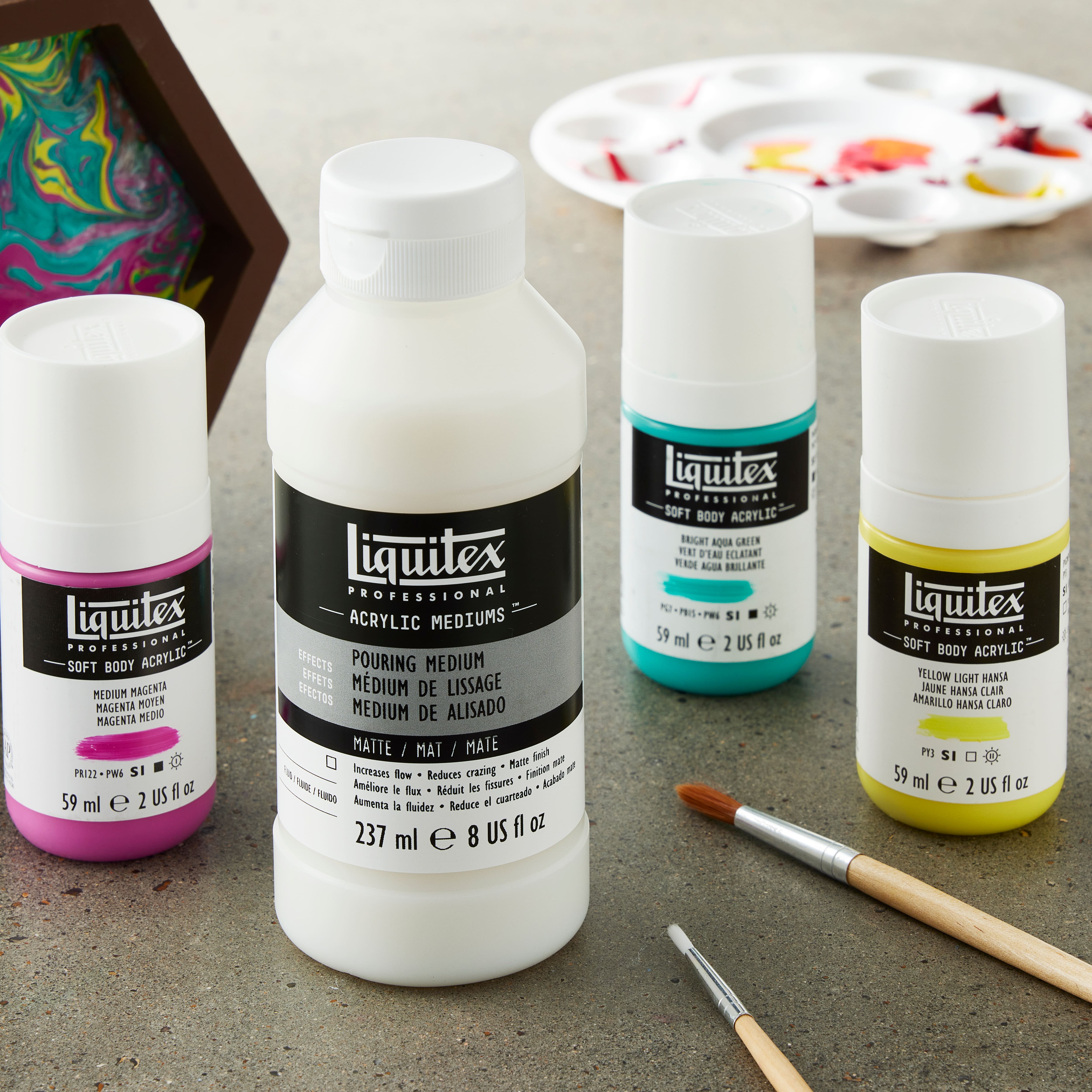 Liquitex® Matte Pouring Medium & Soft Body Acrylic Set