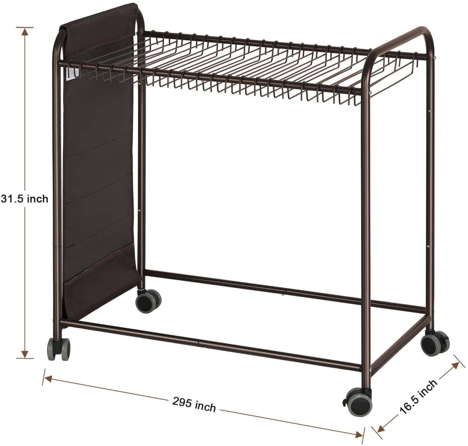 NEX™ Brown 20-Hanger Rolling Trolley Closet Organizer
