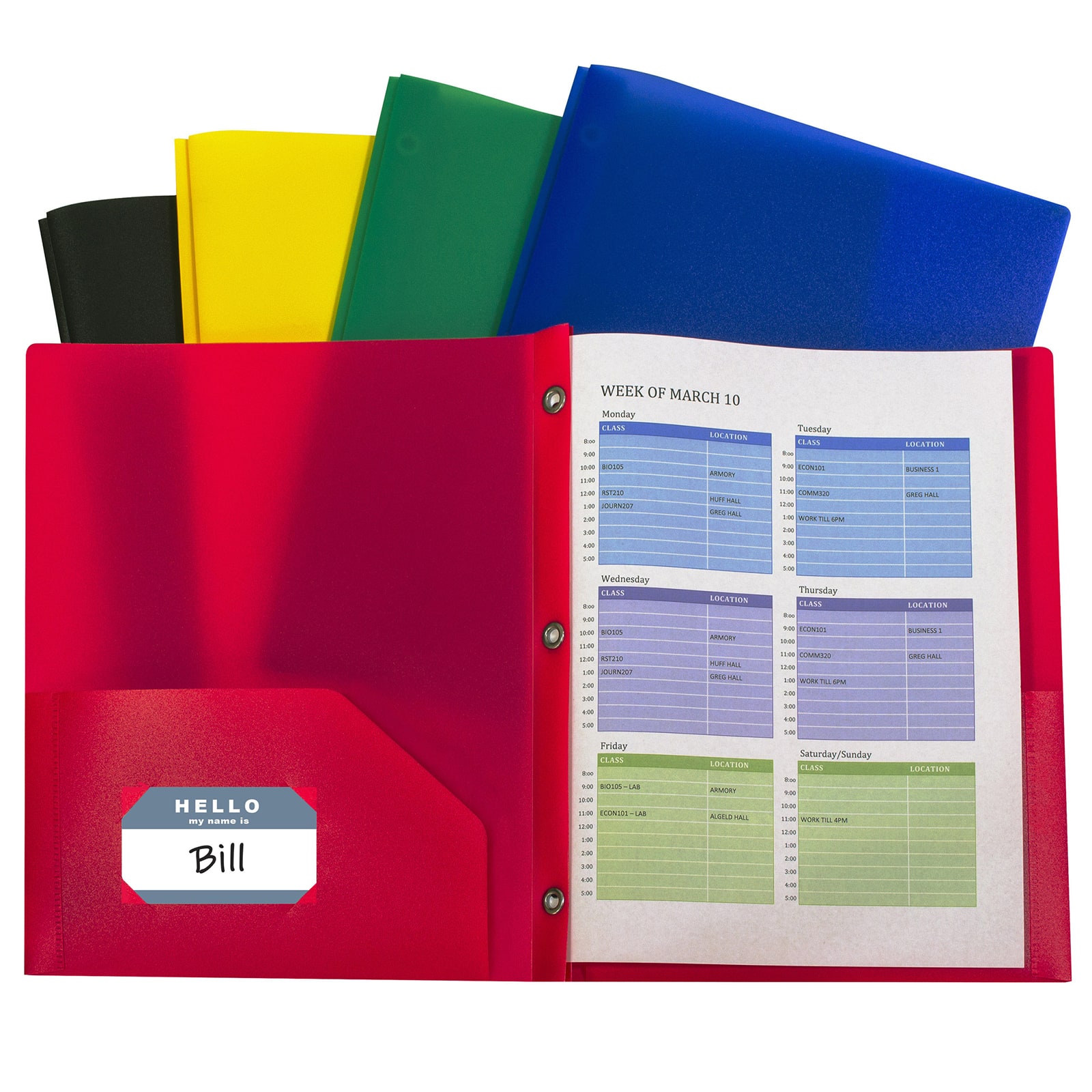 C-Line® Two-Pocket Heavyweight Poly Portfolio Folders, 2 Packs of 10