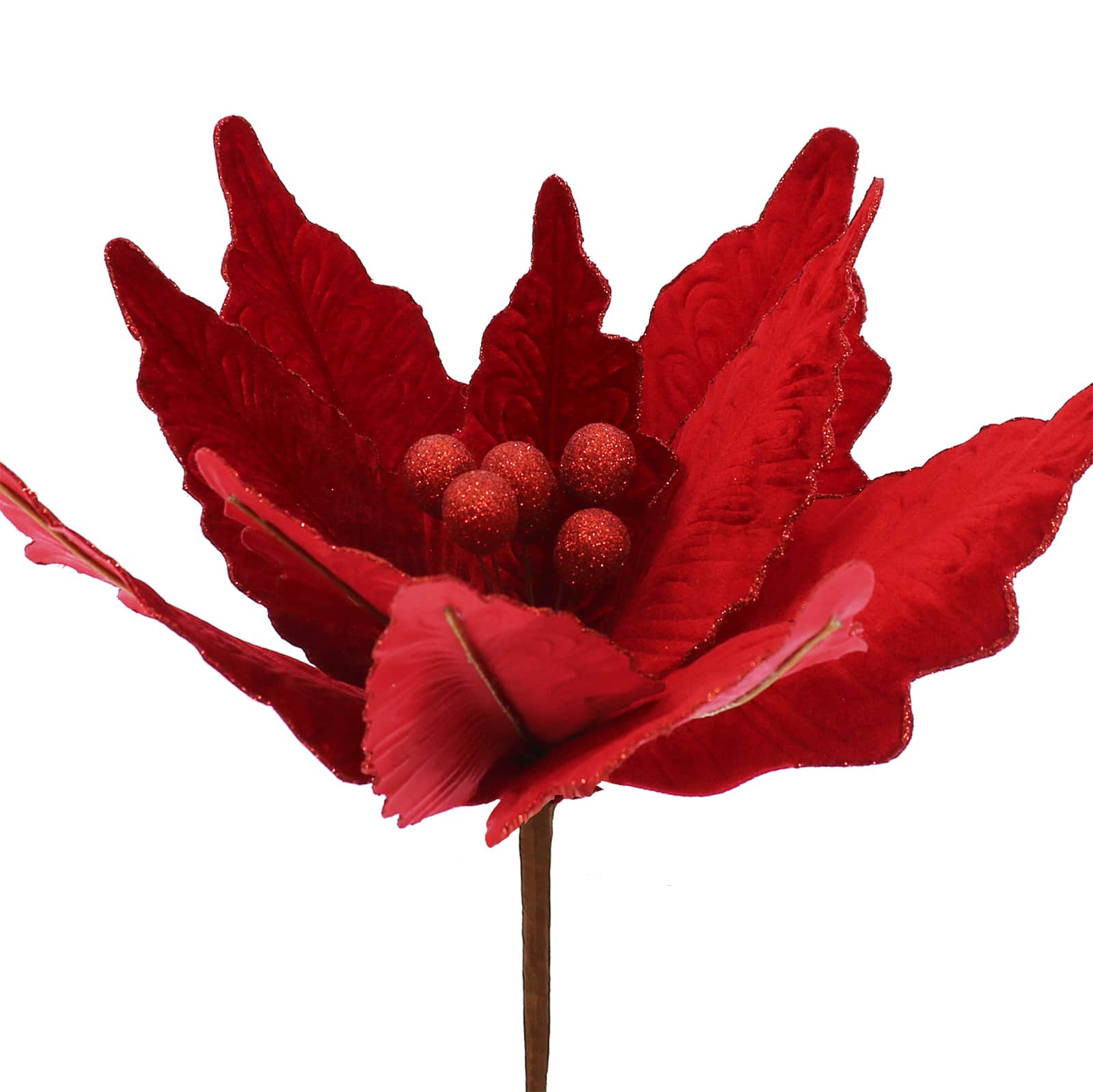 30" Red Velvet Poinsettia Stem by Ashland®