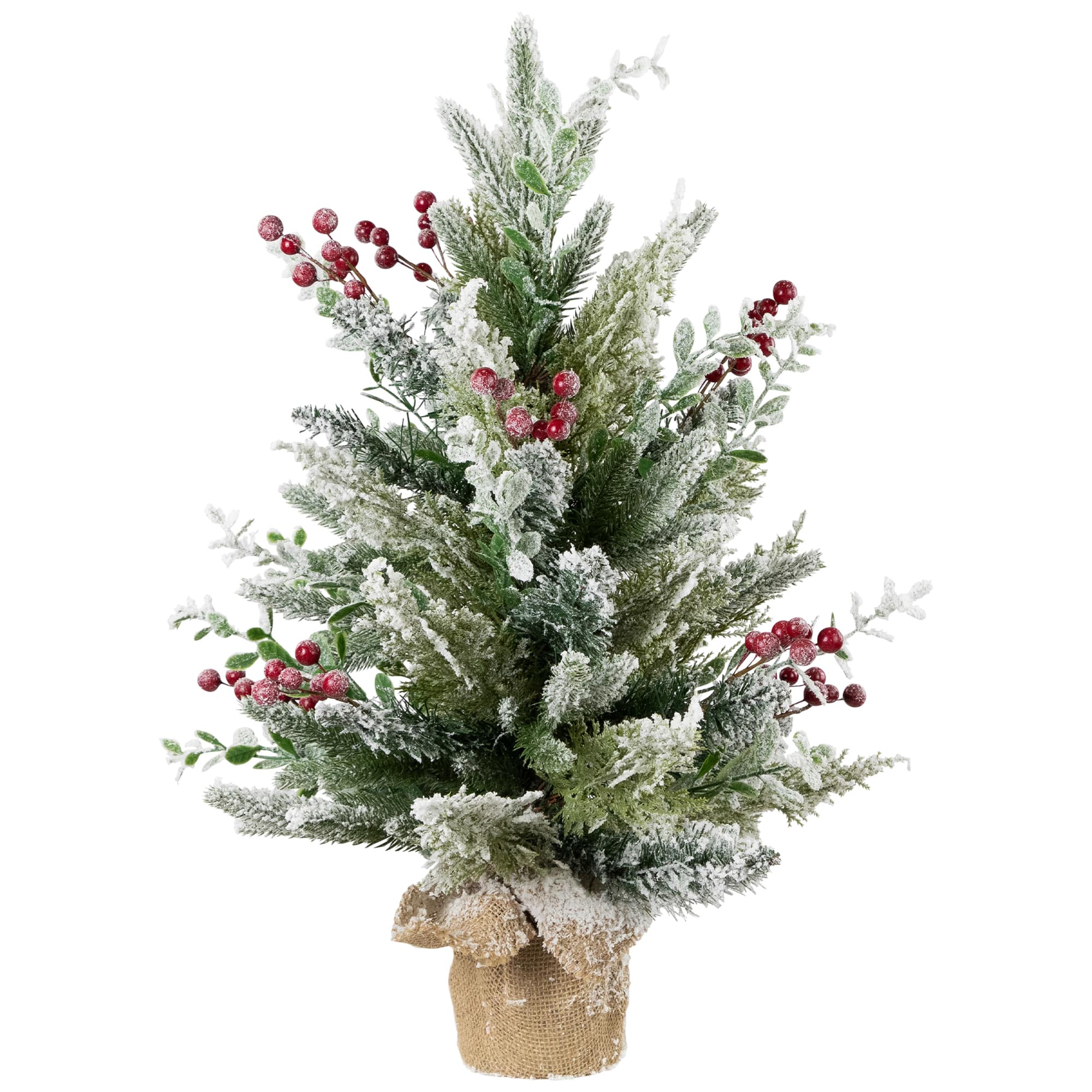 24" Unlit Flocked Balsam Pine Artificial Christmas Tree