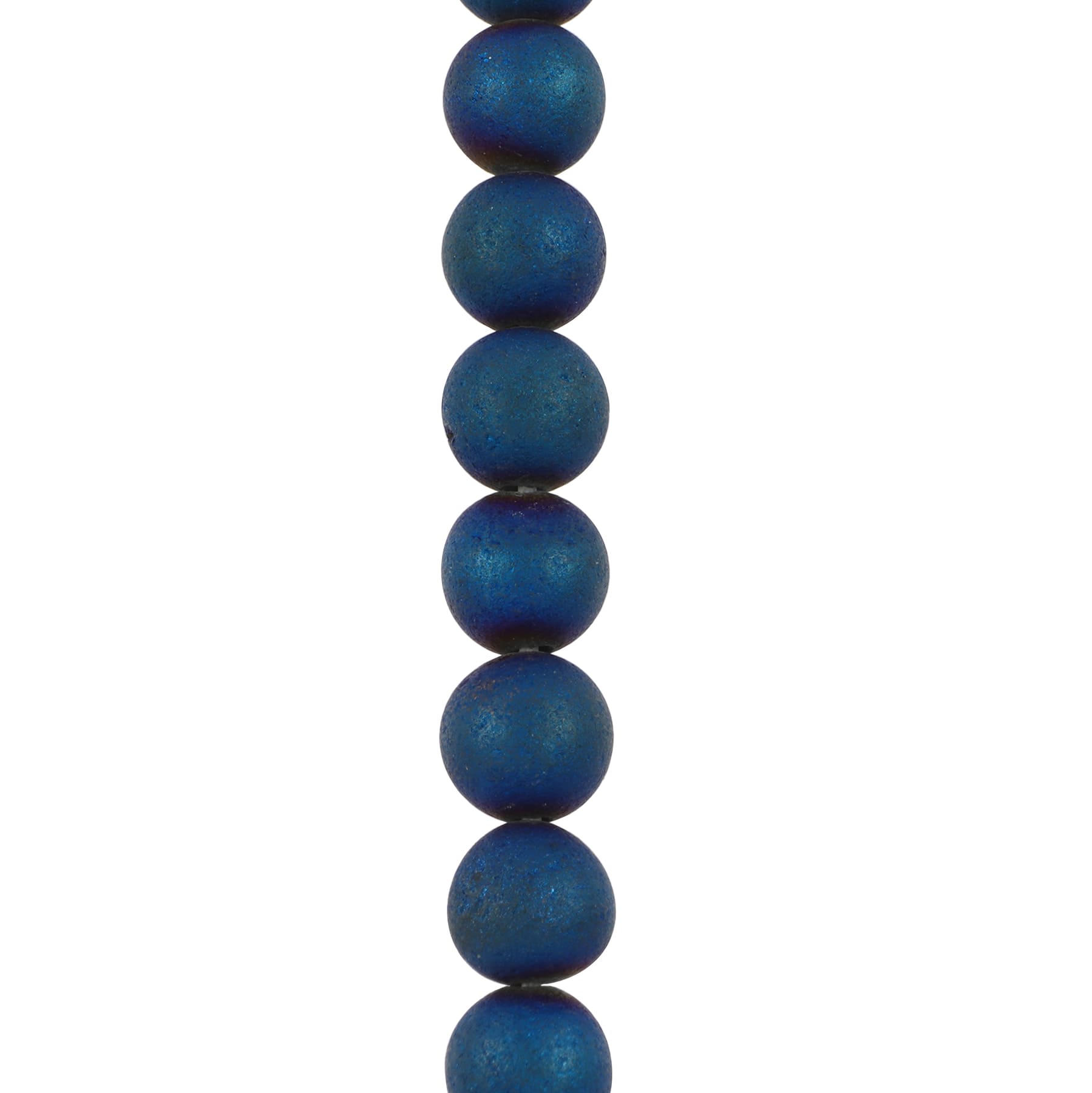 12 Pack: Blue Plated Druzy Agate Round Beads by Bead Landing