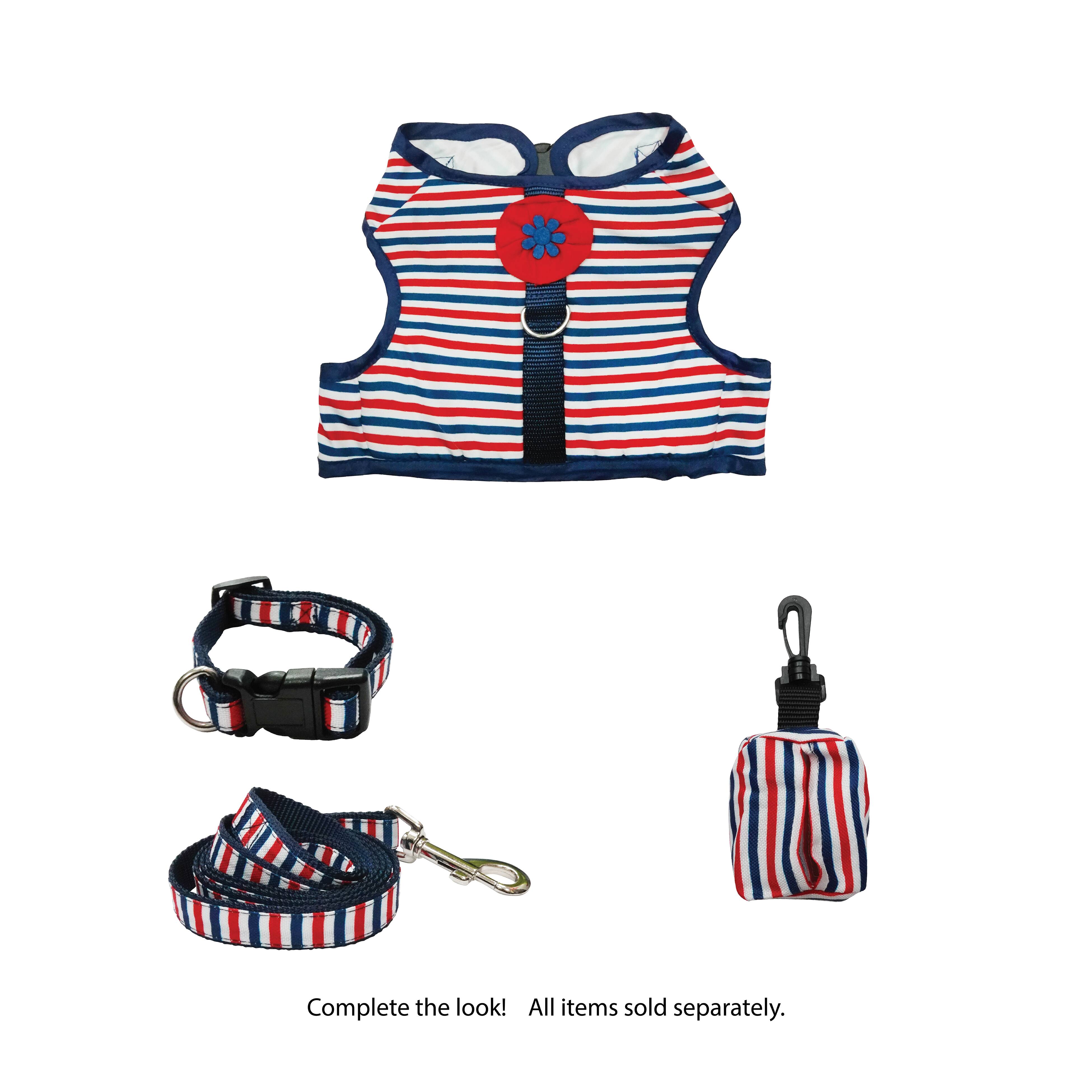 Best Furry Friends Red, White & Blue Stripes Pet Collar