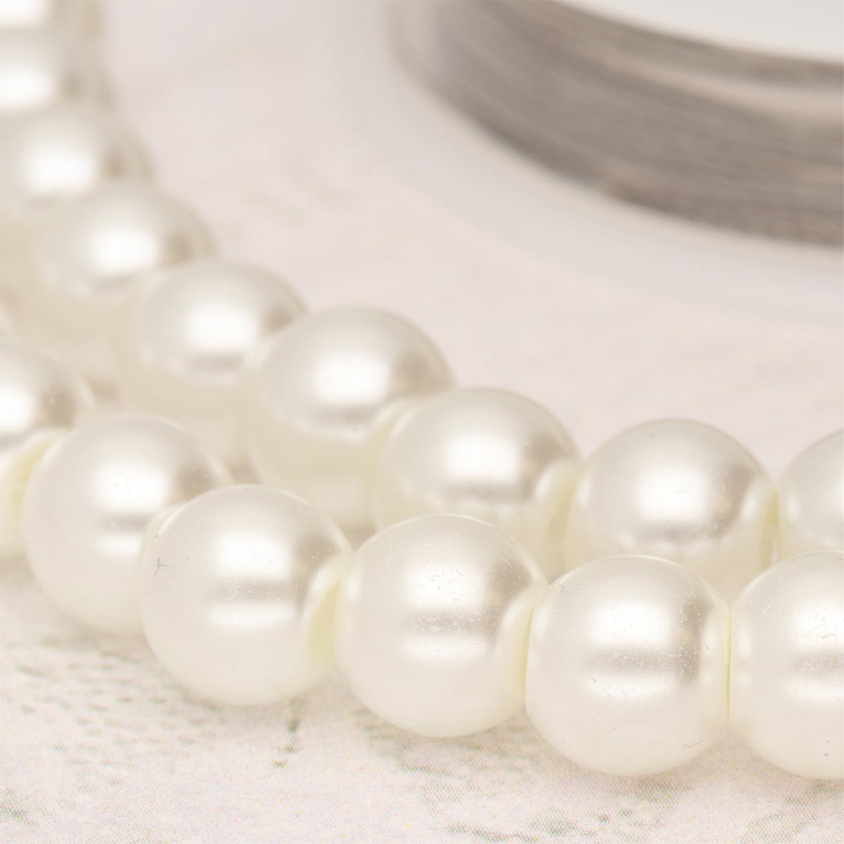 8mm Pearl Glass Round Beads, 44ct. by Bead Landing™