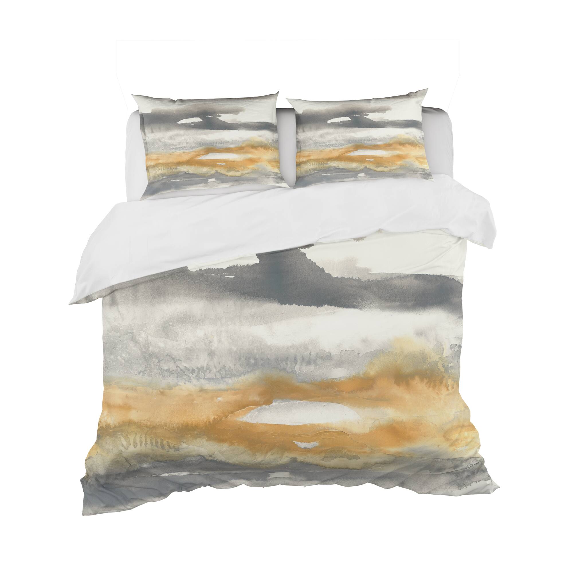 Designart 'Gold Glamour Direction I' Glam Bedding Set - Duvet Cover & Shams