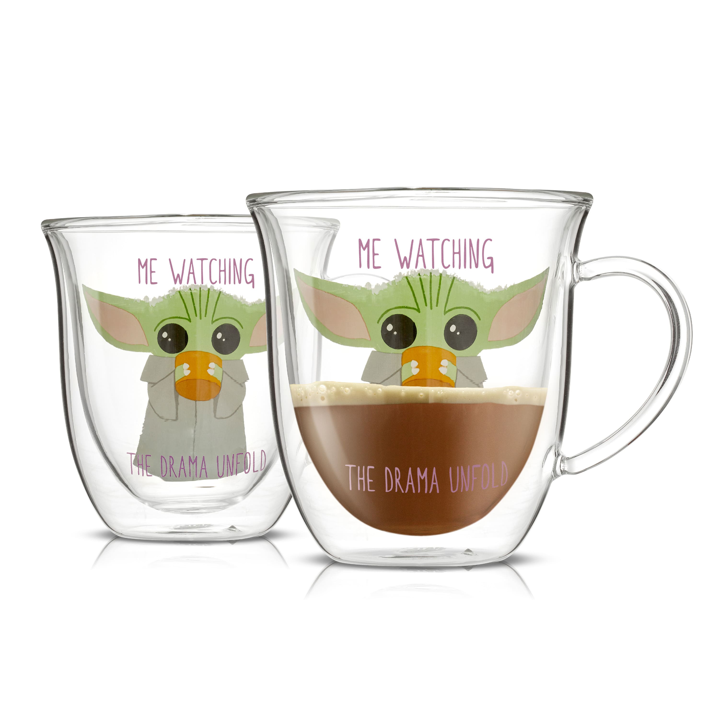 JoyJolt® 13.5oz. Star Wars™ The Mandalorian Drama Glass Mugs, 2ct.