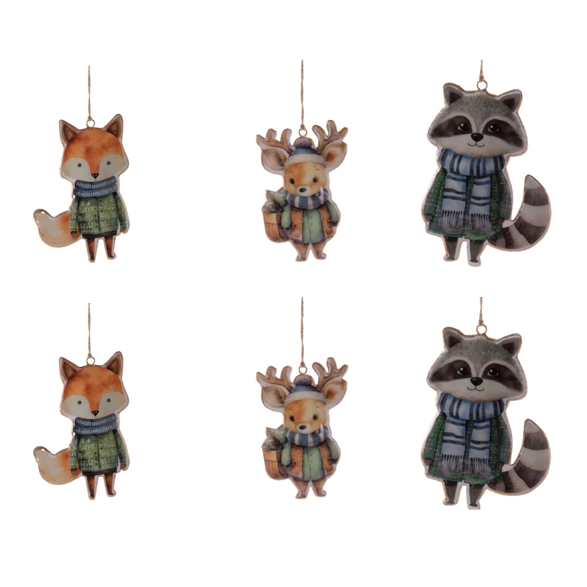 Melrose 6" Winter Animal Iron Ornaments Set