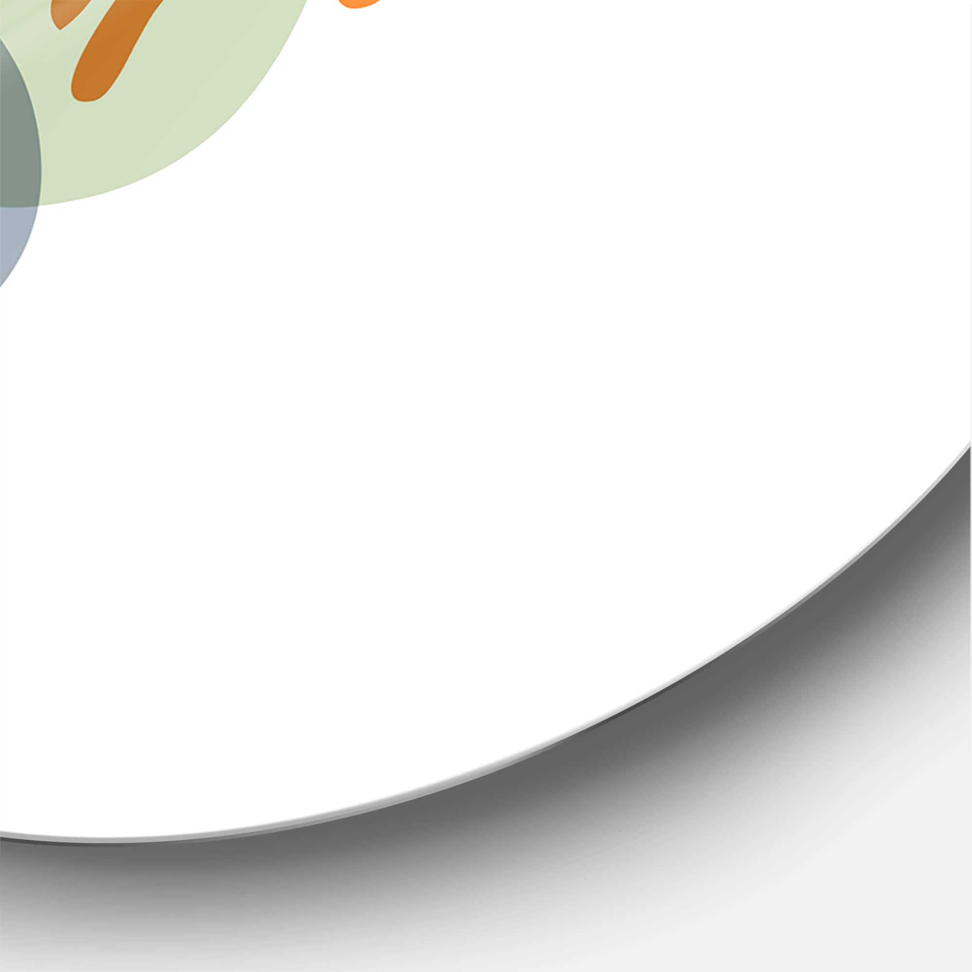 Designart - Abstract Flowers On Minimal Shapes II - Modern Metal Circle Wall Art