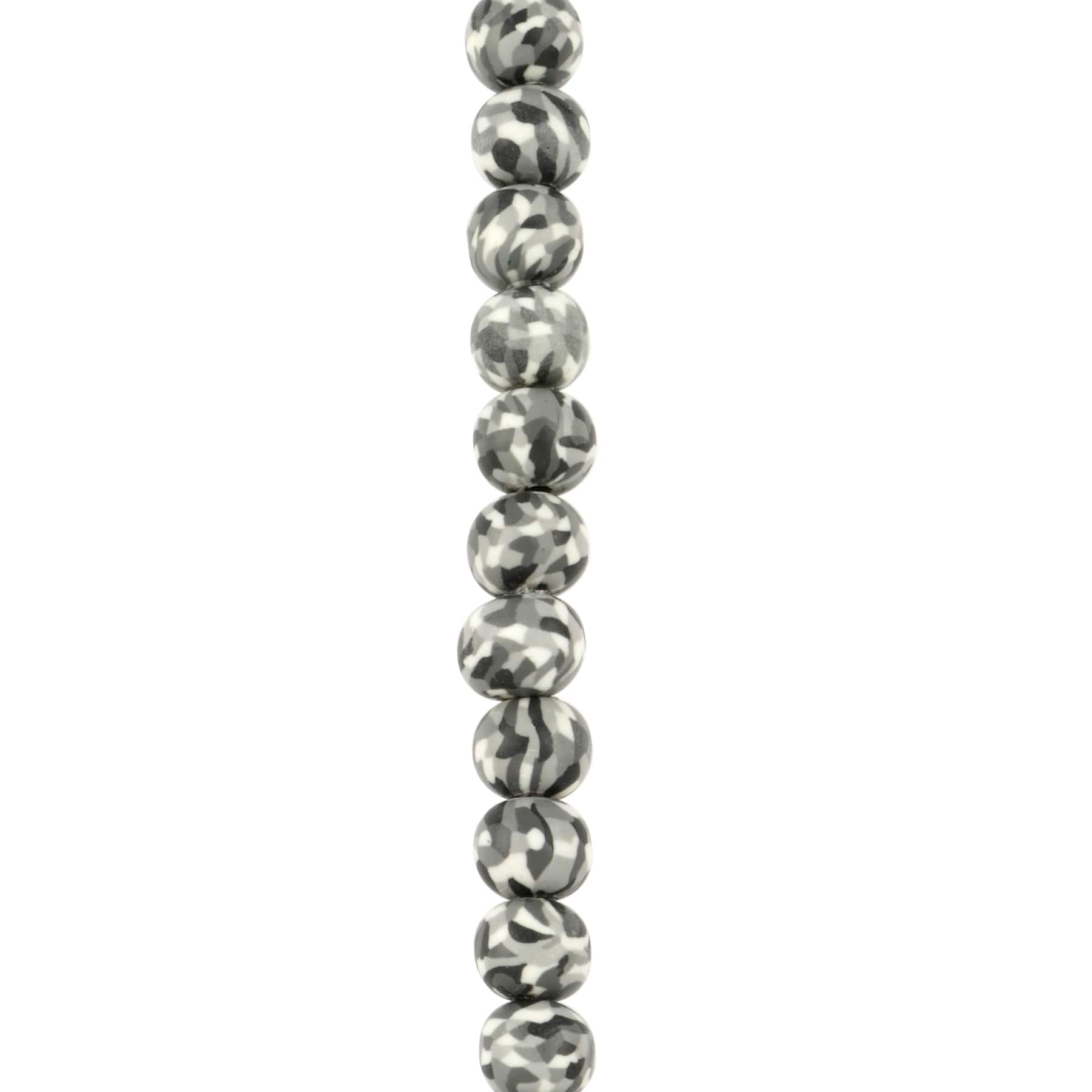 Camouflage Clay Round Beads