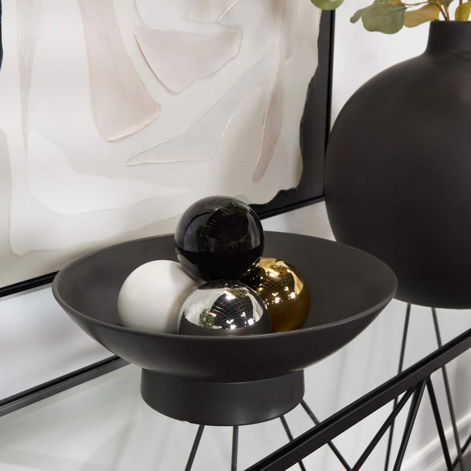 4" Electroplated Multicolor Decorative Ceramic Orb Set