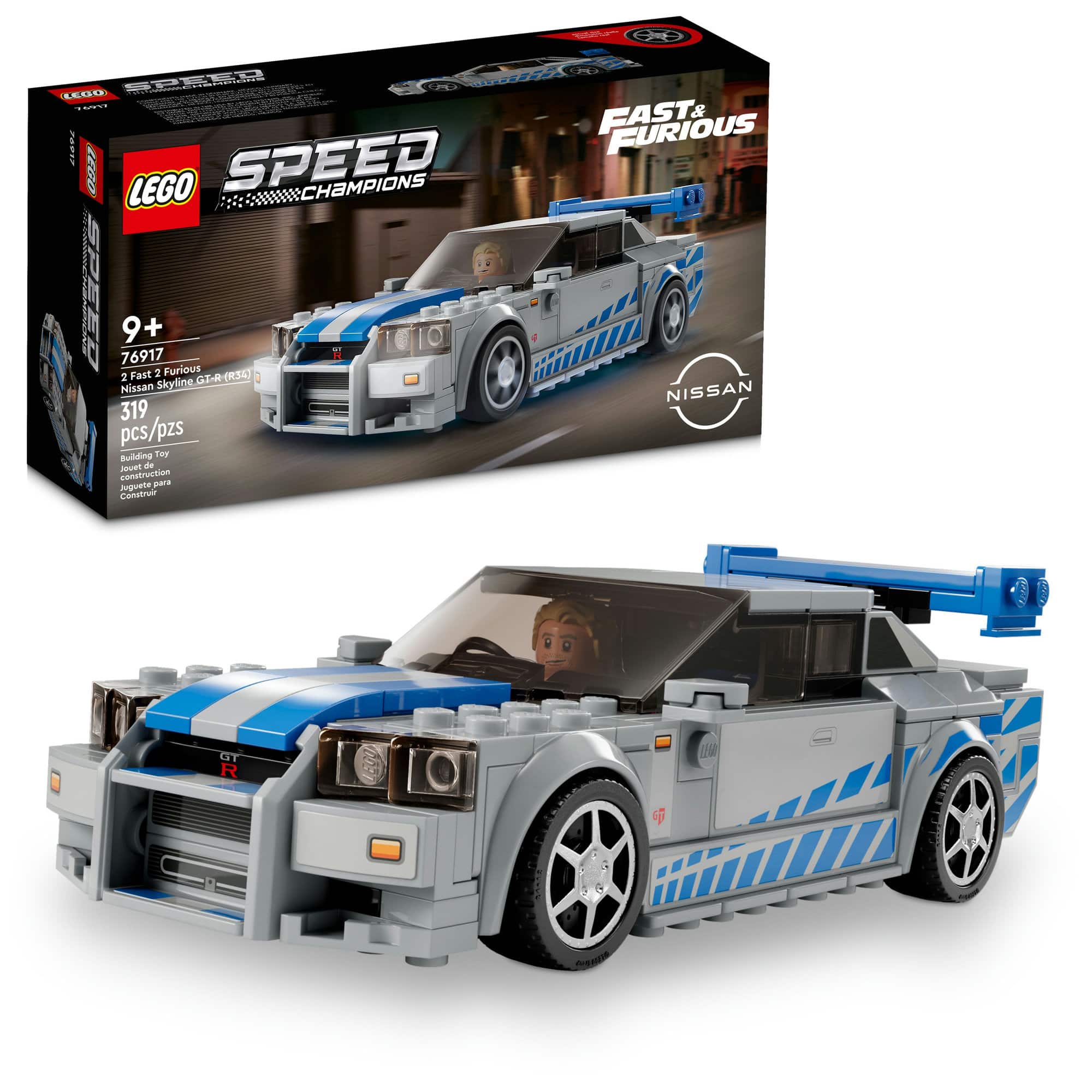 LEGO® Speed Champions 2 Fast 2 Furious Nissan Skyline GT-R (R34) 76917 (319 Pieces)