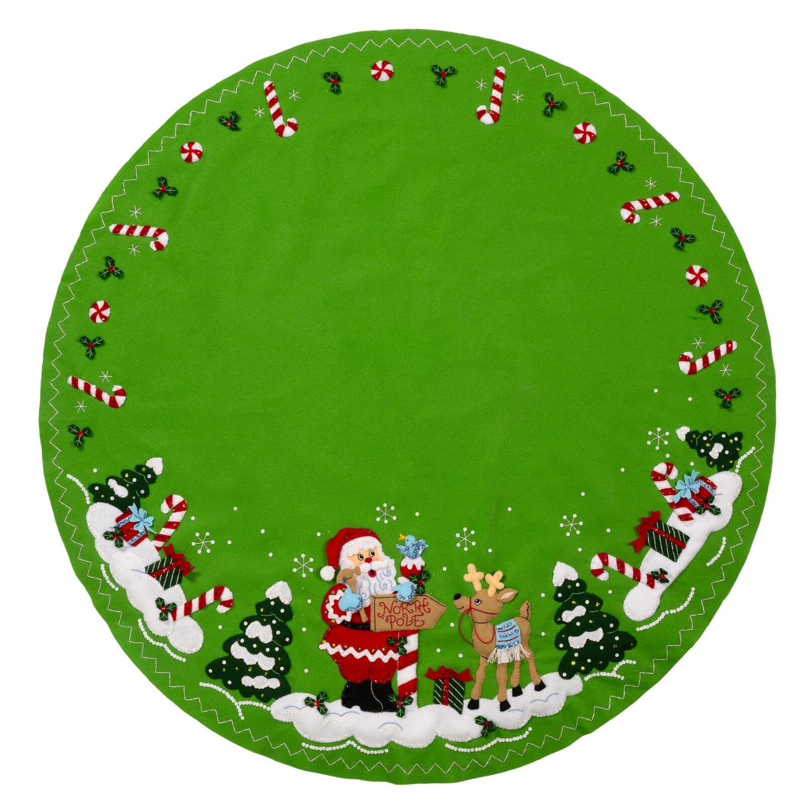 Bucilla® 43" North Pole this Way Felt Tree Skirt Kit