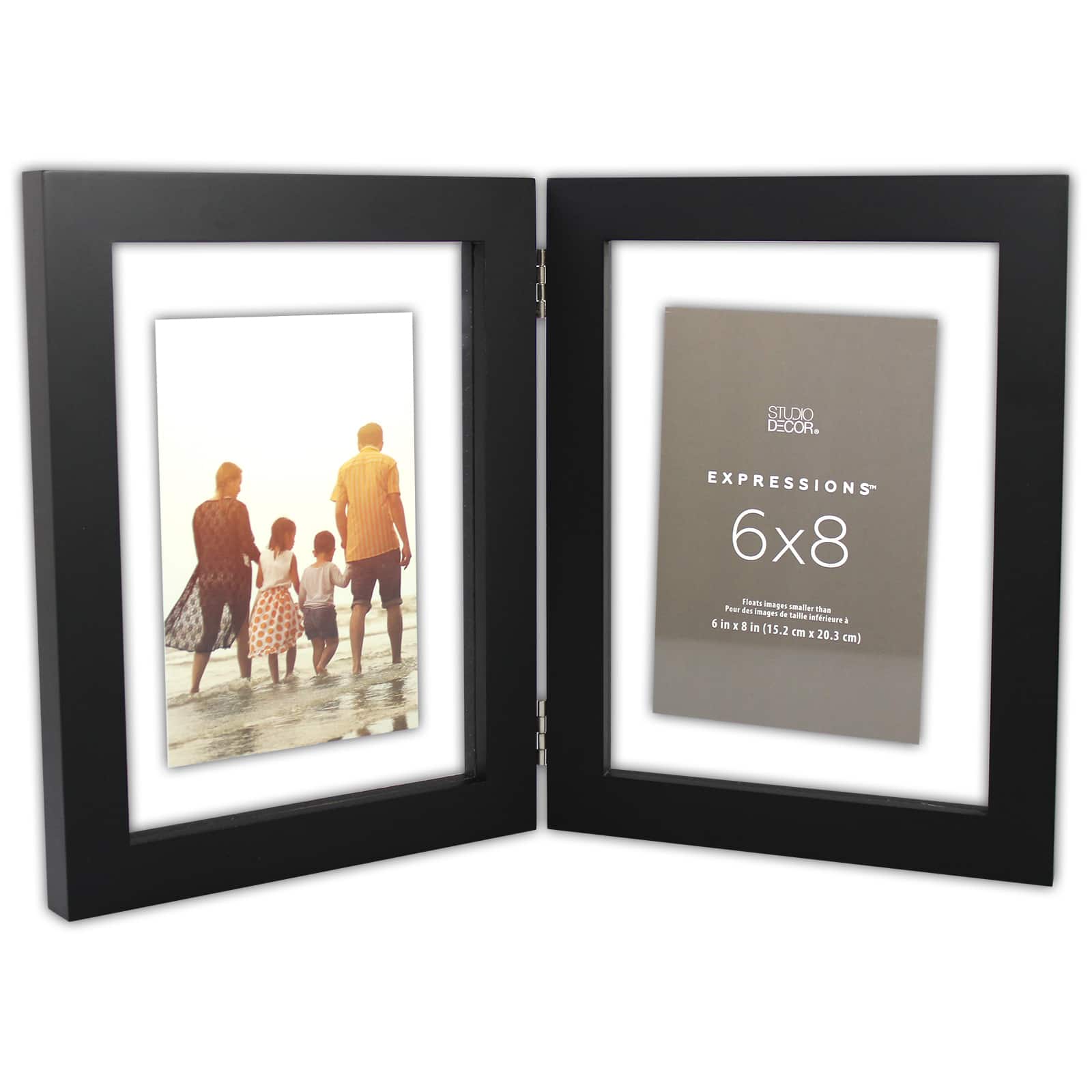 Expressions™ 2 Opening 6" x 8" Black Hinge Float Frame by Studio Décor®