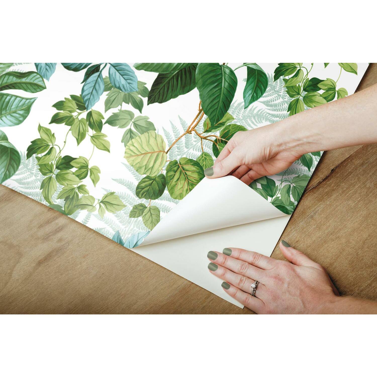 RoomMates Rainforest Leaves Peel & Stick Wallpaper