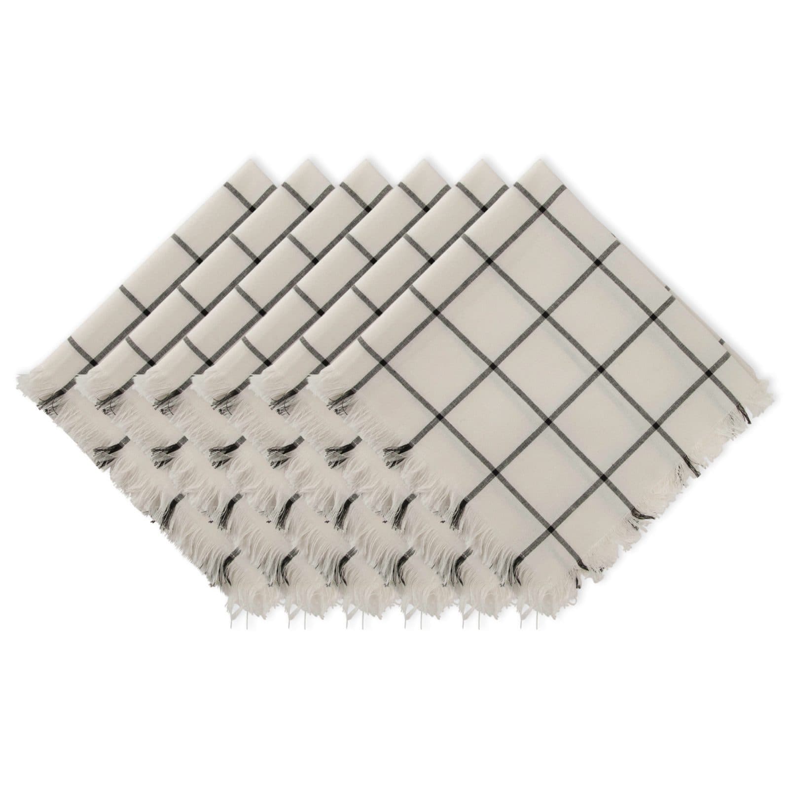 DII® Black Check Fringed Cloth Dinner Napkins, 6ct.
