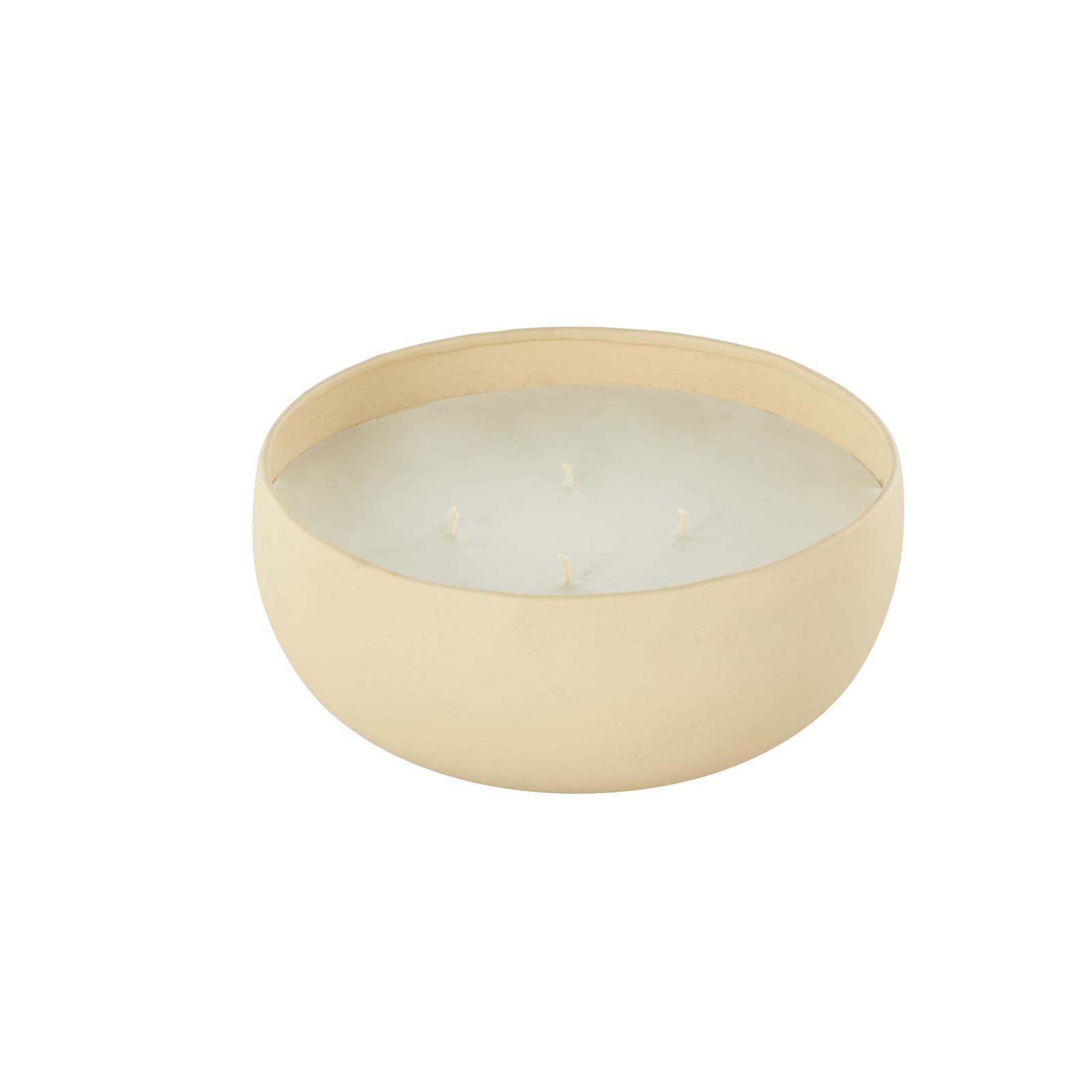 Ivory and Iris 34oz. Beige 4 Wick Rose Blossom & Sandalwood Scented Textured Metal Candle with White Wax