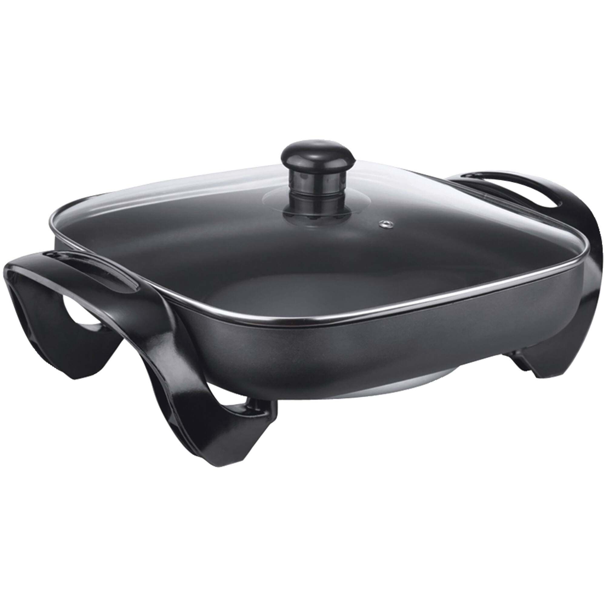 Brentwood 12" Black Nonstick Electric Skillet with Glass Lid