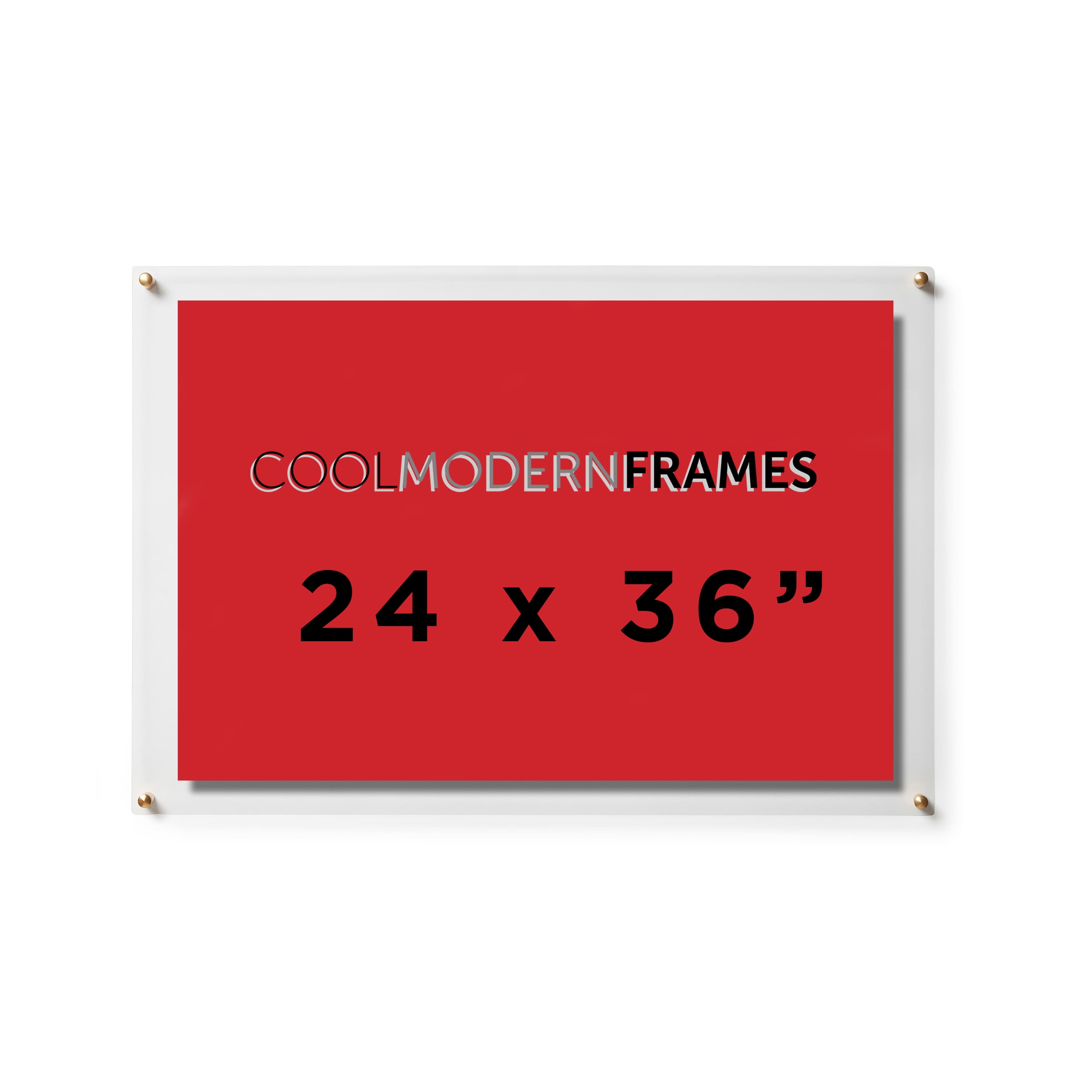 Cool Modern Frames Clear Acrylic Float Frame with Gold Hardware