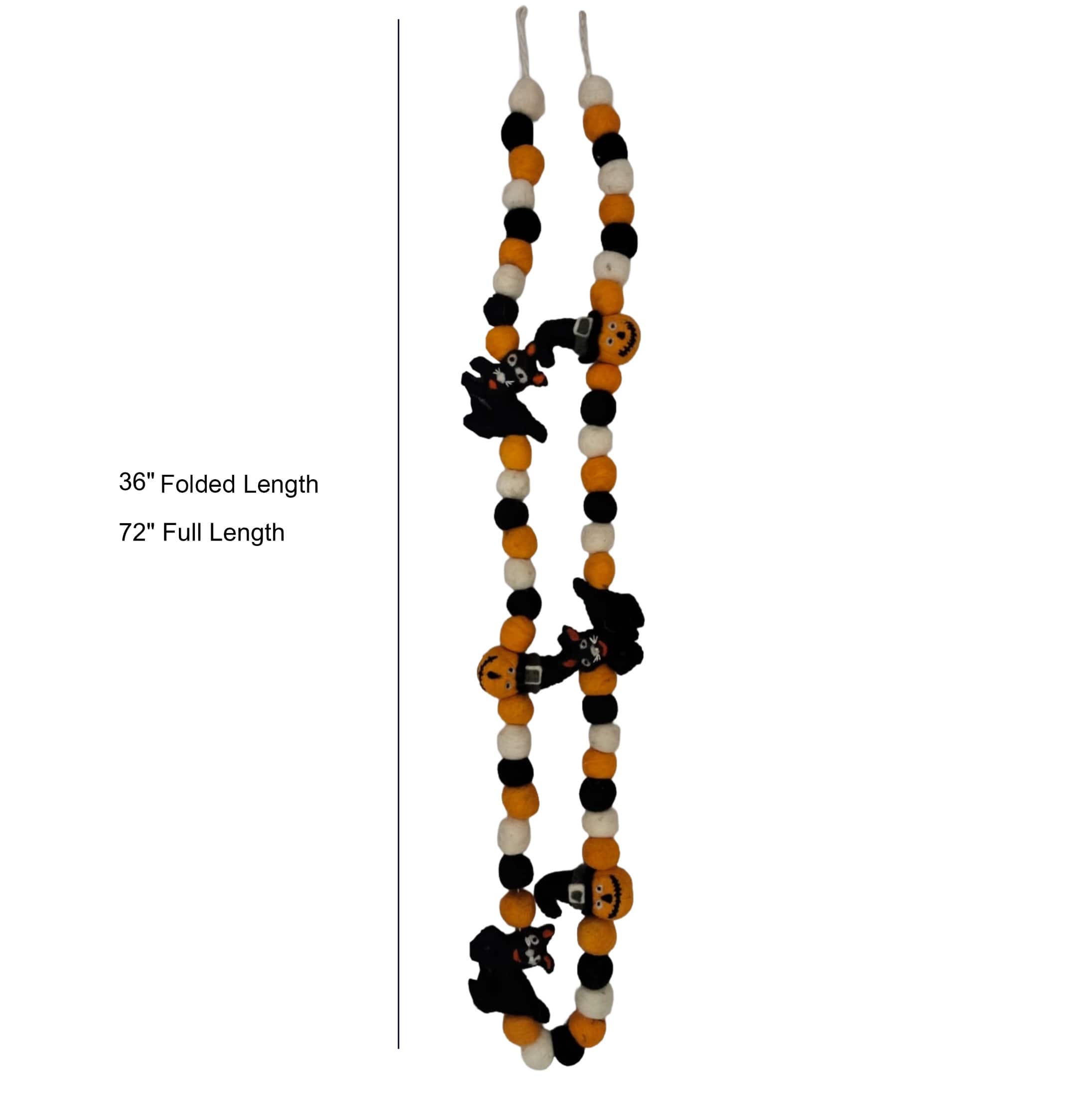 6ft. Wool Jack-O'-Lantern, Cat & Pom Pom Garland by Ashland®