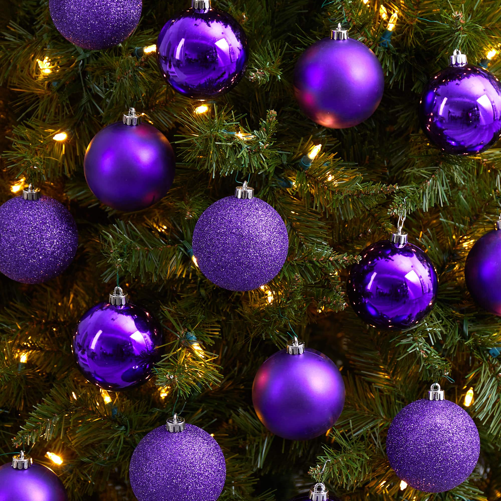 20ct. 3" Purple Shatterproof Christmas Ornaments