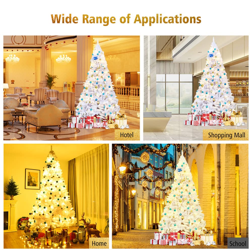 Costway 9ft. Unlit White Pine Artificial Christmas Tree