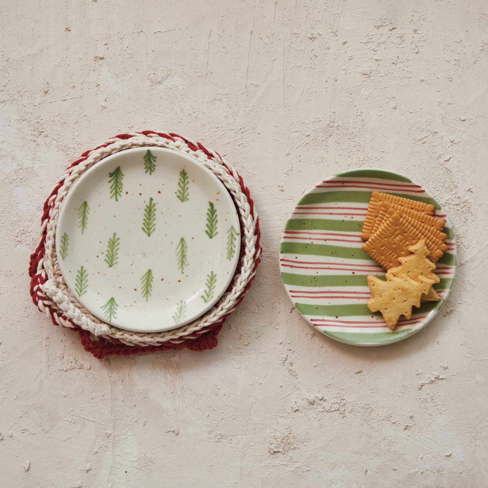 Hello Honey® 7" Round Speckled Stoneware Plate Set
